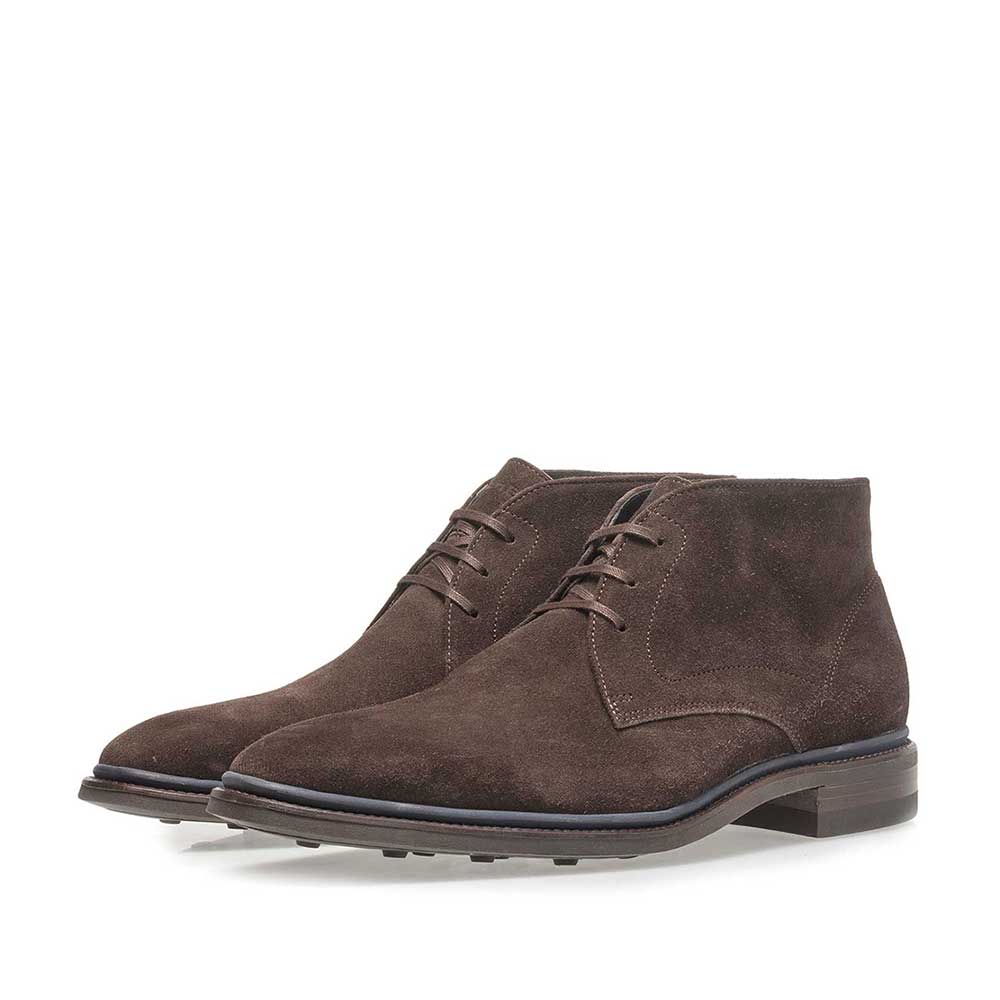 10667/06 - Dunkelbrauner Wildleder-Schnürstiefel 10667/06 - Dunkelbrauner Wildleder-Schnürstiefel