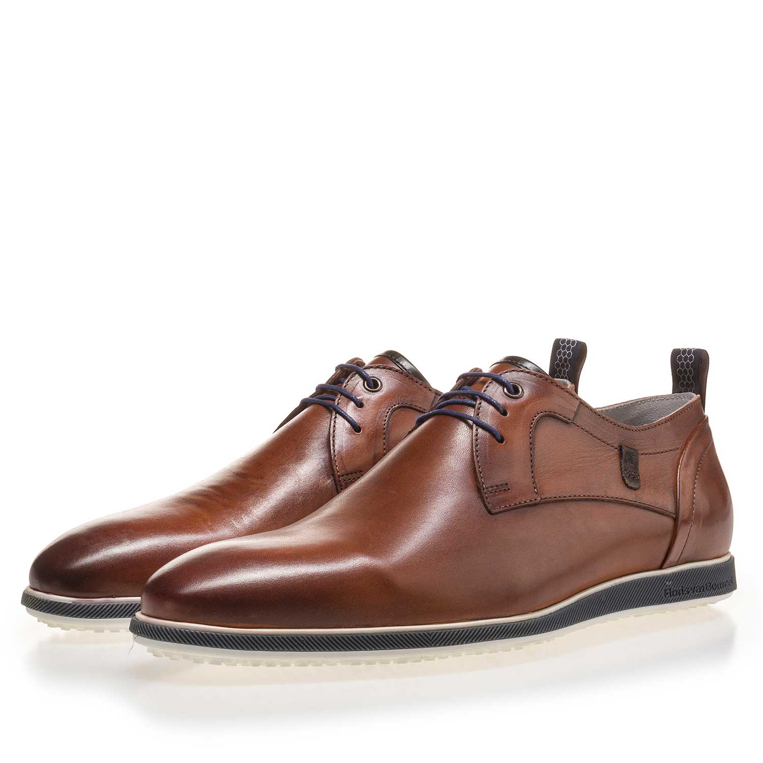 14076/03 - Cognac-colored leather lace shoe 14076/03 - Cognac-colored leather lace shoe