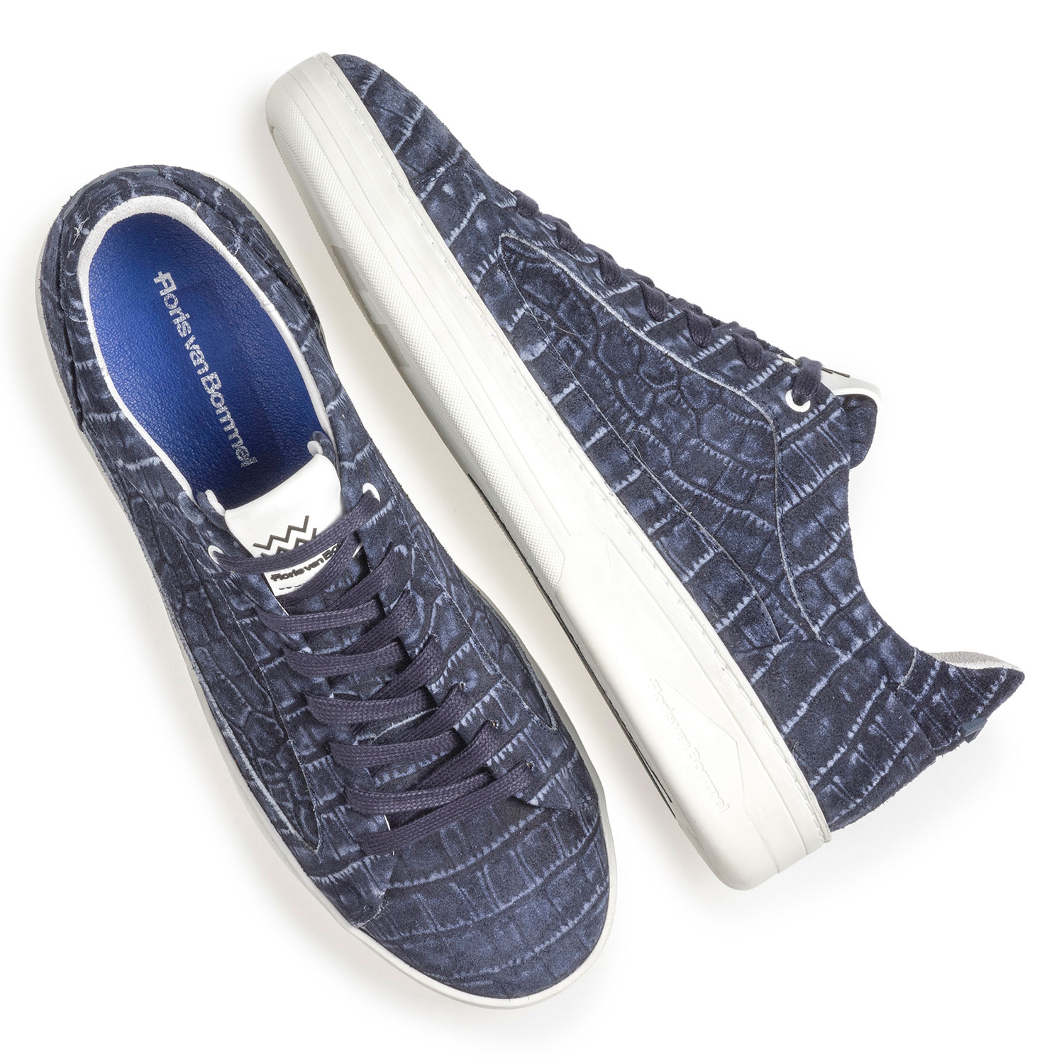 13265/07 - Dunkelblauer Sneaker mit Krokoprint 13265/07 - Dunkelblauer Sneaker mit Krokoprint