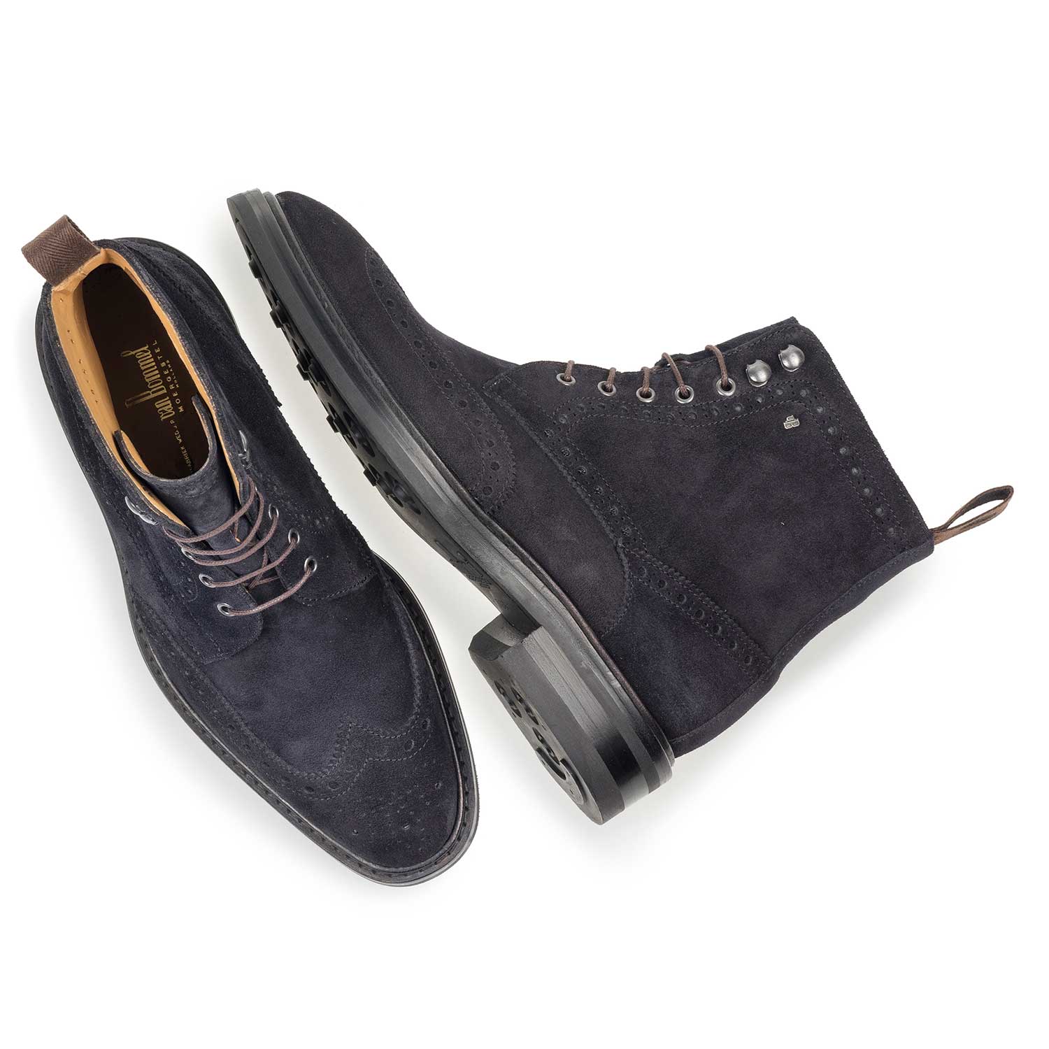 10165/01 - Blauer Brogue-Schnürstiefel aus Wildleder 10165/01 - Blauer Brogue-Schnürstiefel aus Wildleder