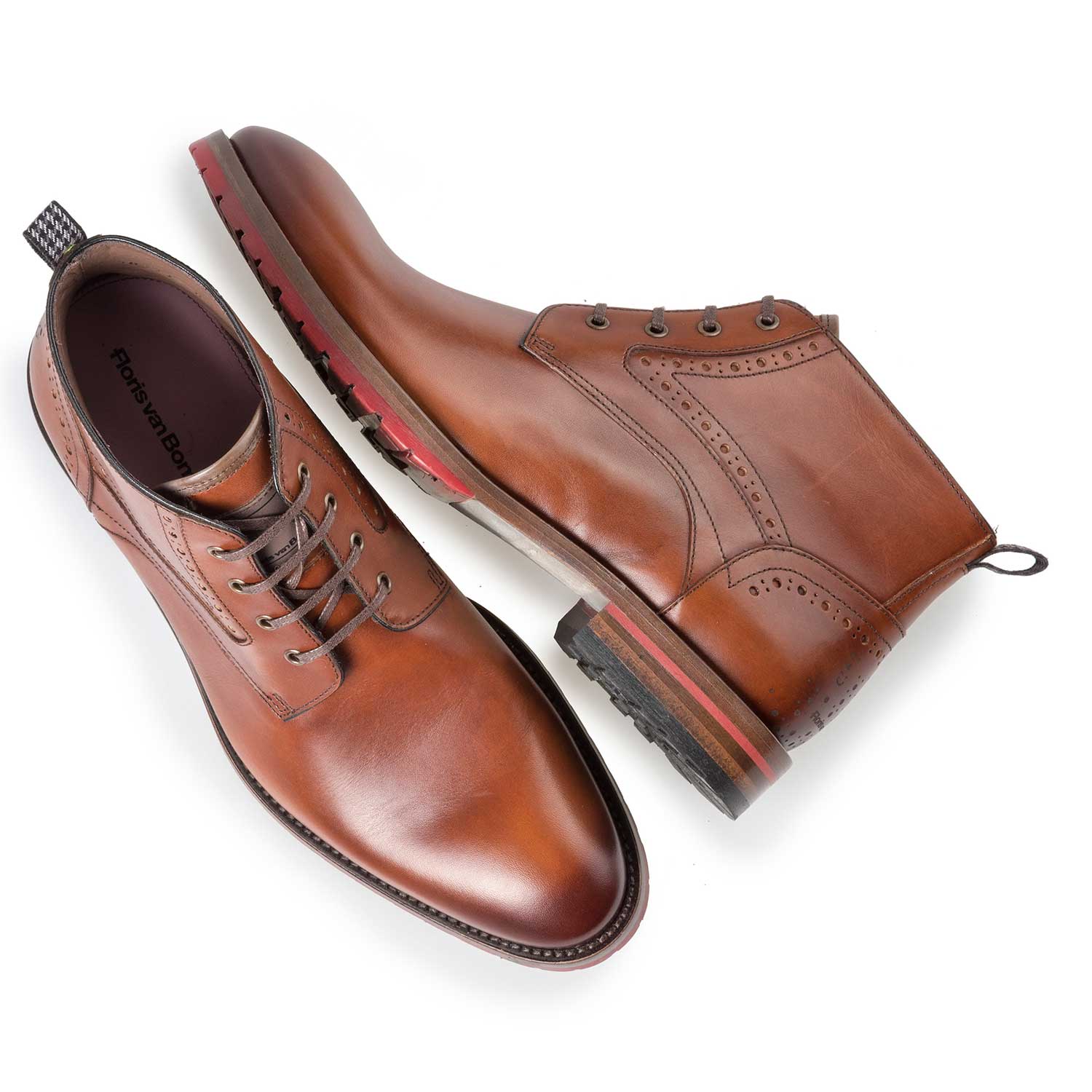 10317/03 - Cognacfarbener Leder-Schnürstiefel 10317/03 - Cognacfarbener Leder-Schnürstiefel