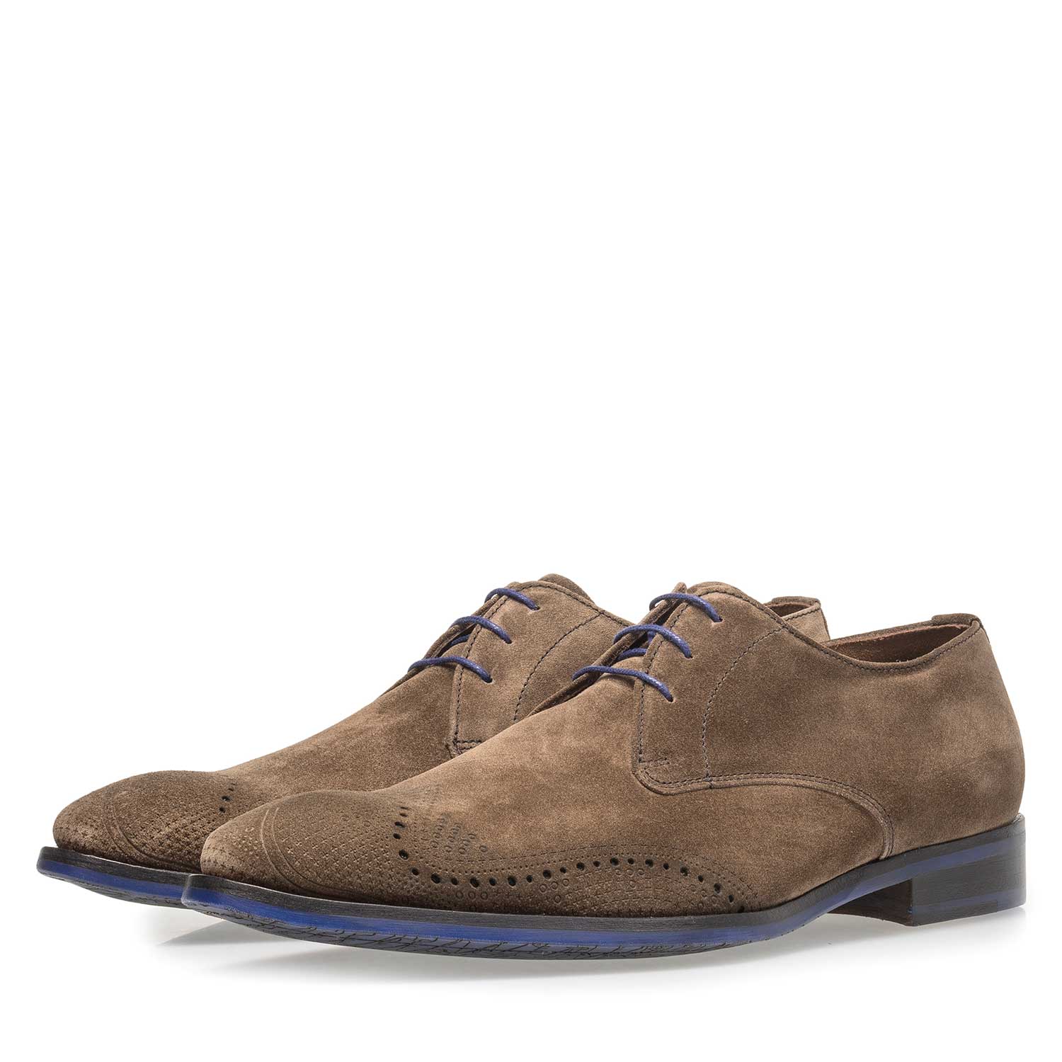18175/04 - Dunkler taupefarbener Wildleder-Schnürschuh 18175/04 - Dunkler taupefarbener Wildleder-Schnürschuh