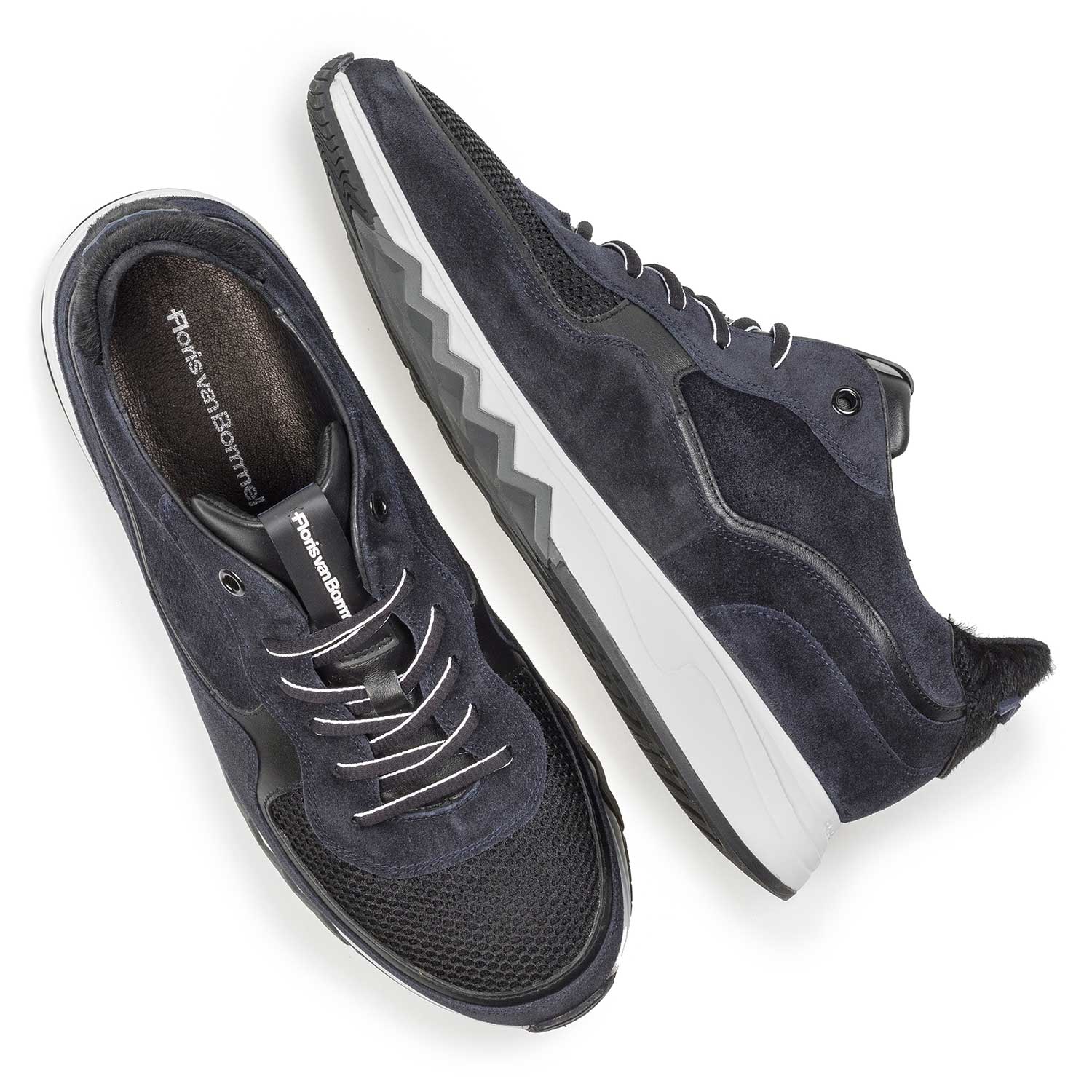 16093/17 - Dark blue suede leather sneaker 16093/17 - Dark blue suede leather sneaker