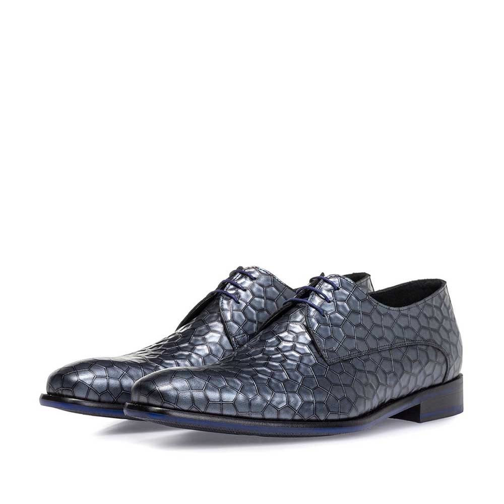 18100/07 - Schnürschuh Metallic-Print grau 18100/07 - Schnürschuh Metallic-Print grau