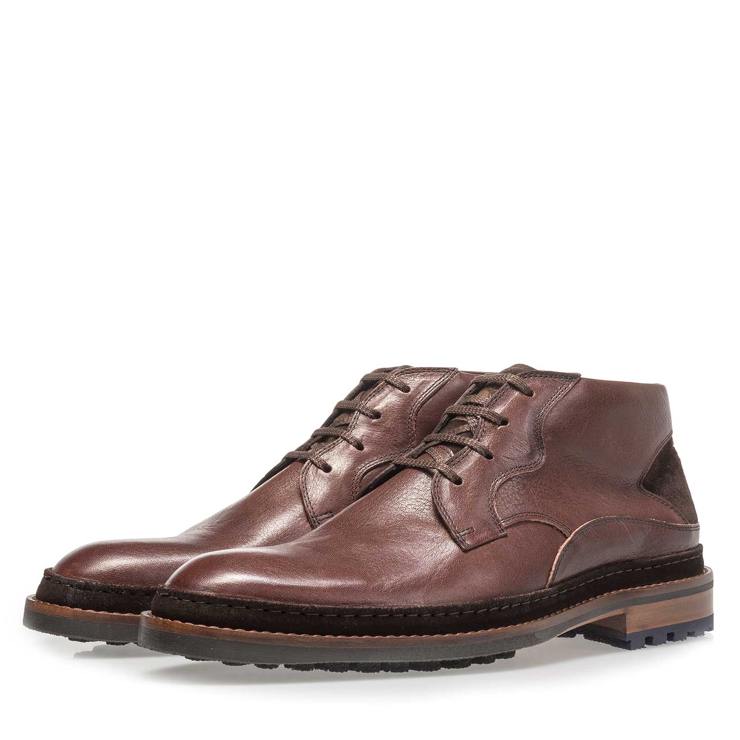 10509/00 - Rotbrauner Kalbsleder-Schnürstiefel 10509/00 - Rotbrauner Kalbsleder-Schnürstiefel
