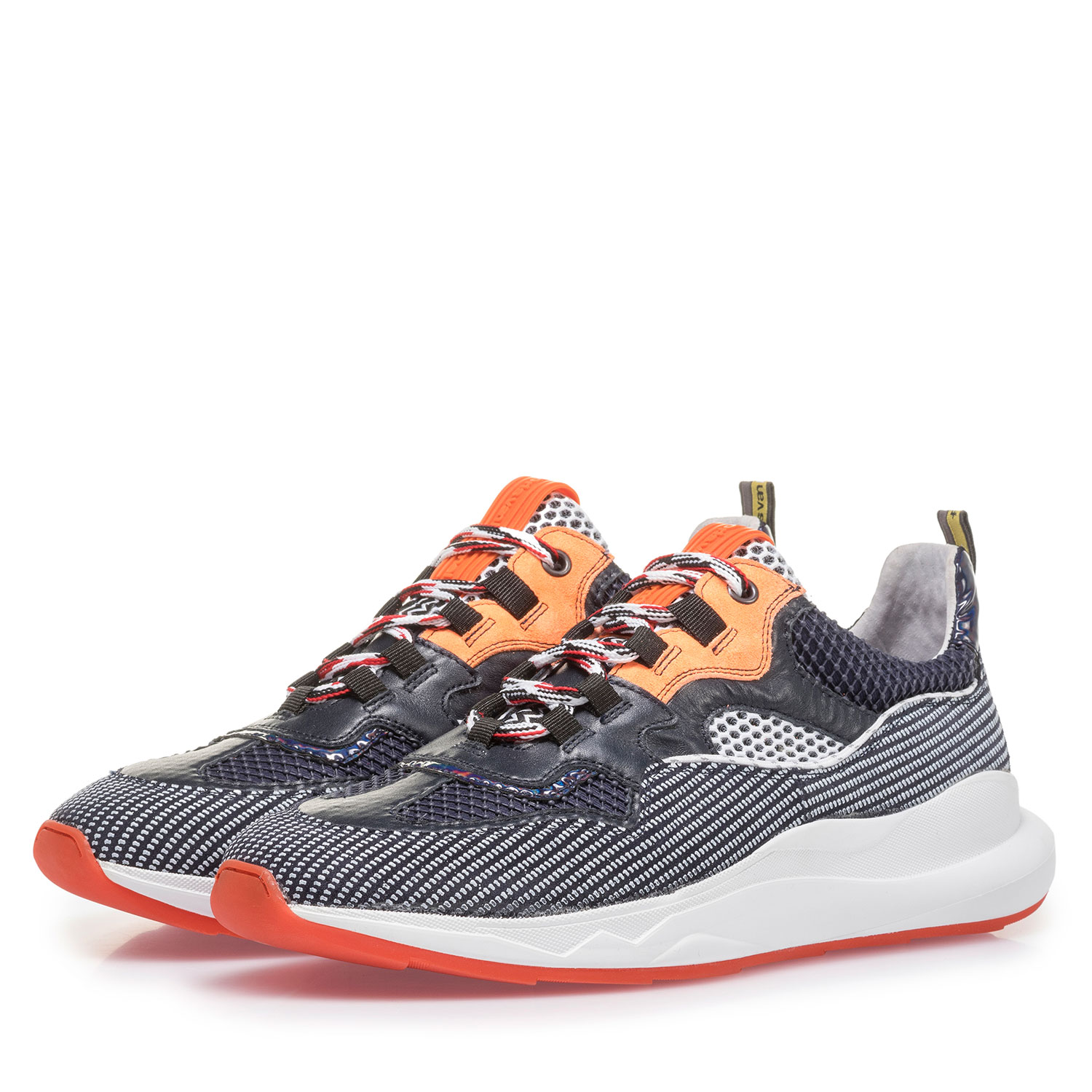 16268/01 - Orange-schwarzer Premium Wildleder-Sneaker 16268/01 - Orange-schwarzer Premium Wildleder-Sneaker
