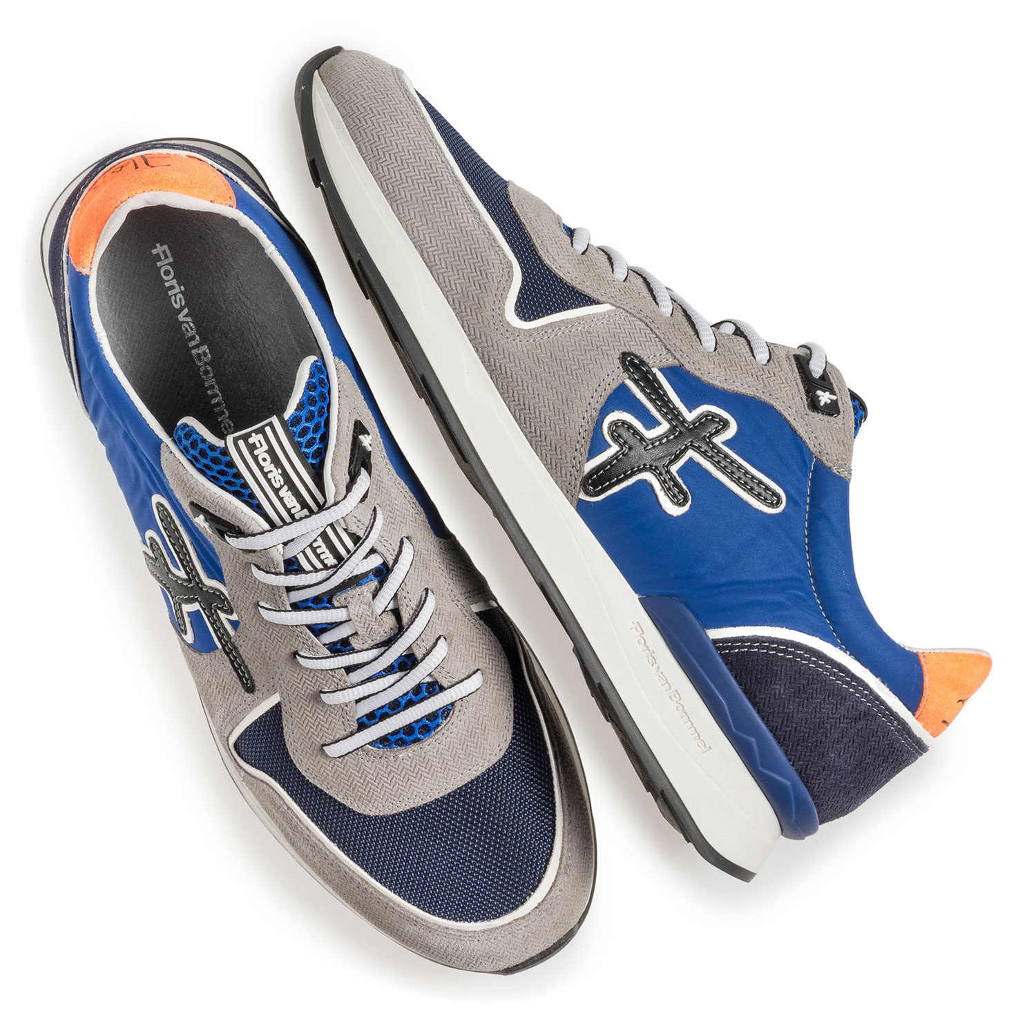 16346/05 - Grey and blue suede leather sneaker 16346/05 - Grey and blue suede leather sneaker
