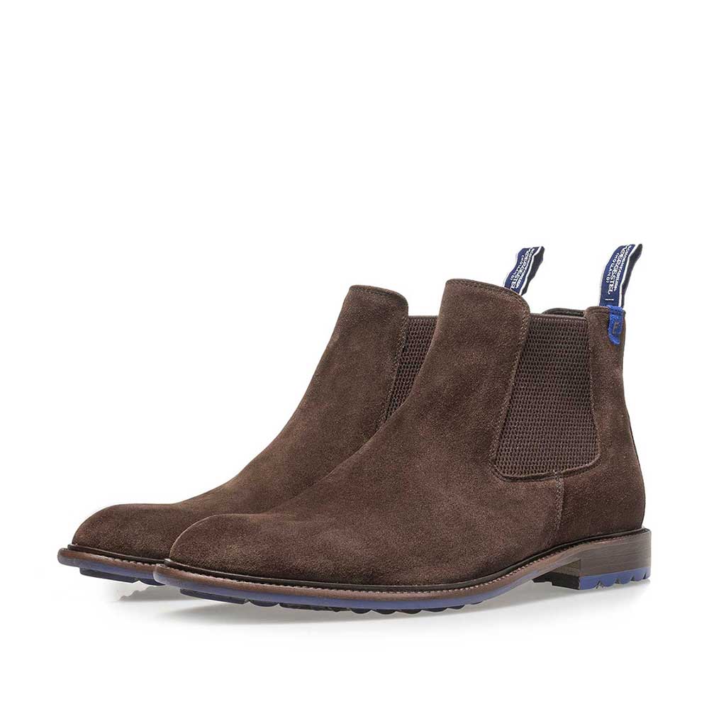10902/07 - Dunkelbrauner Chelsea Boot aus Kalbswildleder 10902/07 - Dunkelbrauner Chelsea Boot aus Kalbswildleder