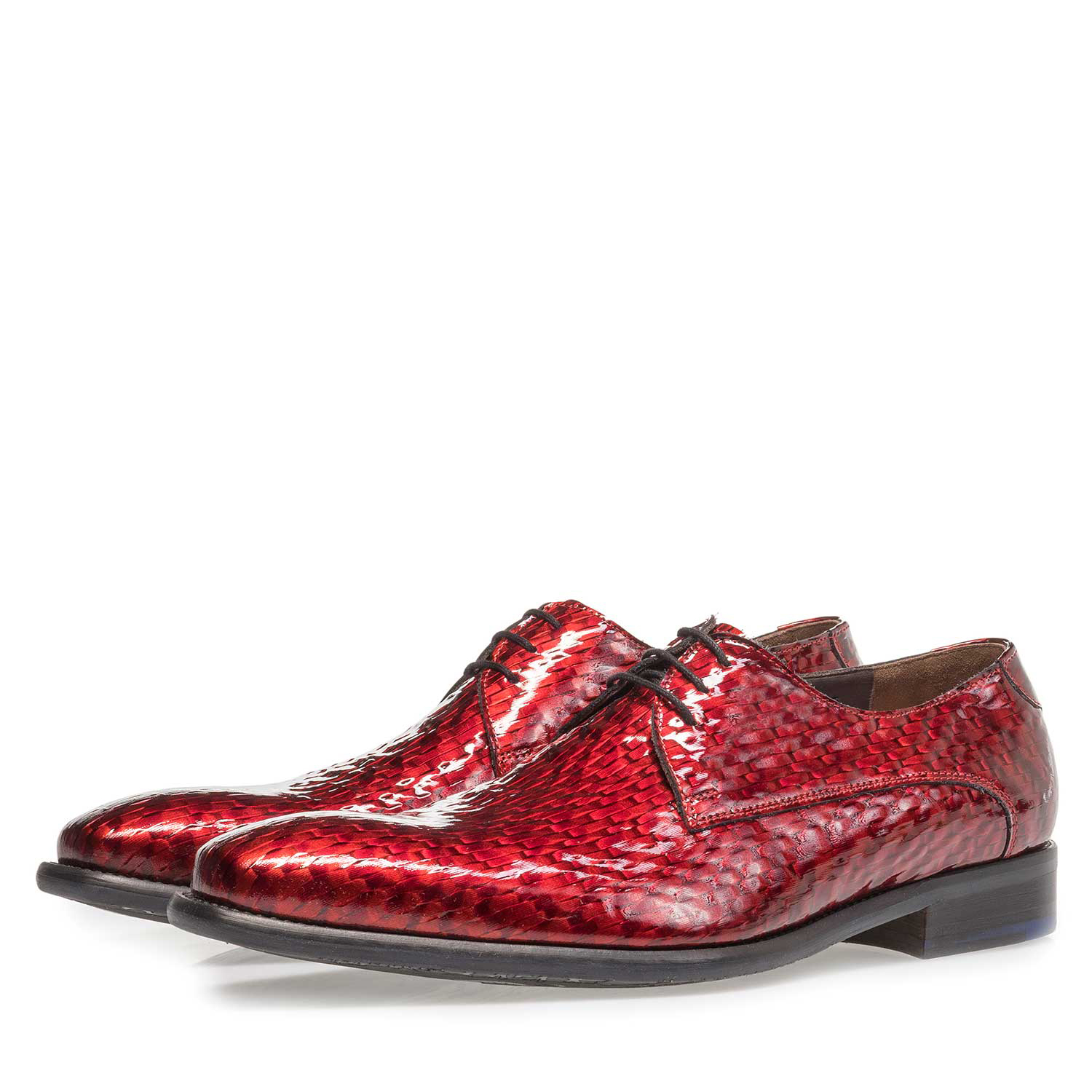 18123/01 - Roter Premium Lackleder-Schnürschuh mit Print 18123/01 - Roter Premium Lackleder-Schnürschuh mit Print