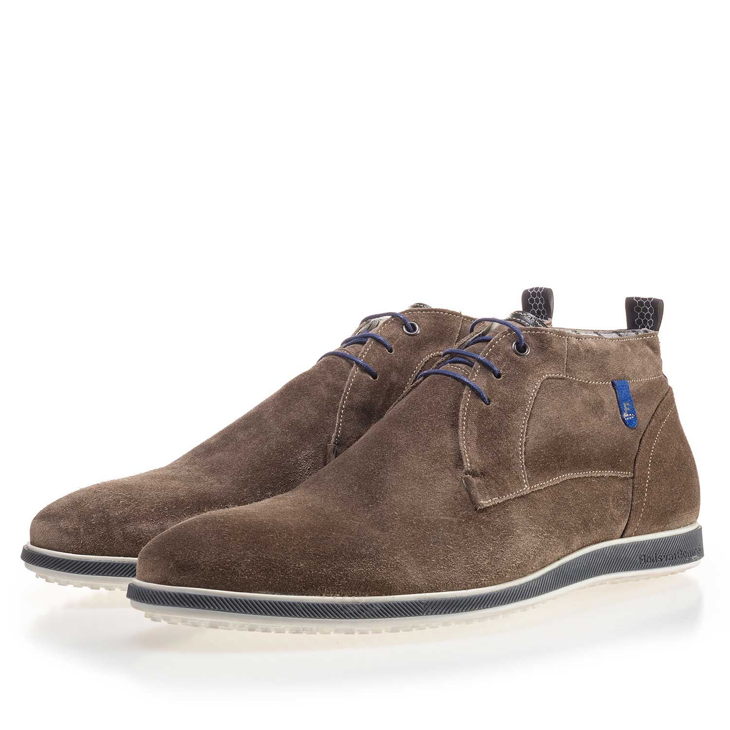 10055/01 - Taupe-coloured suede leather lace boot 10055/01 - Taupe-coloured suede leather lace boot