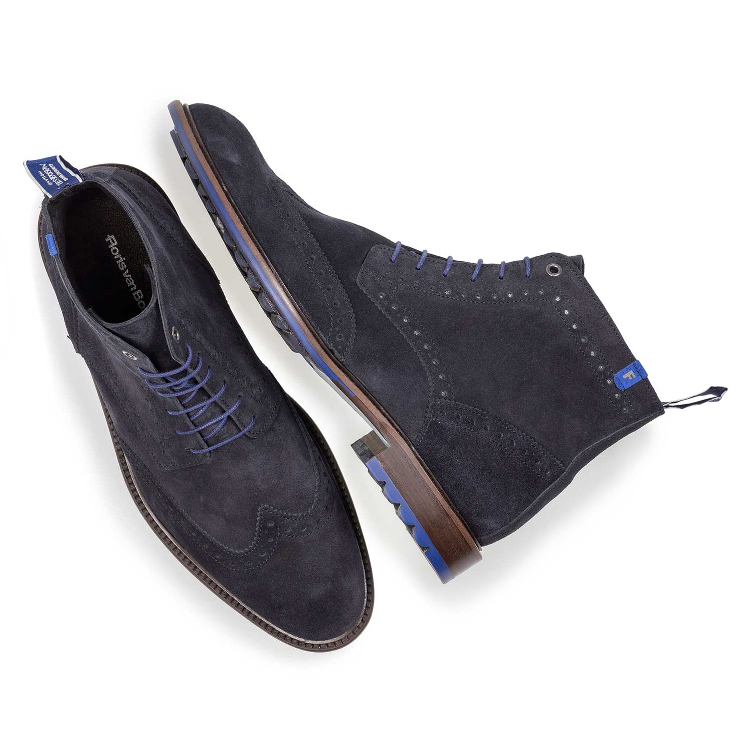 10506/15 - Dark blue calf suede lace boot 10506/15 - Dark blue calf suede lace boot