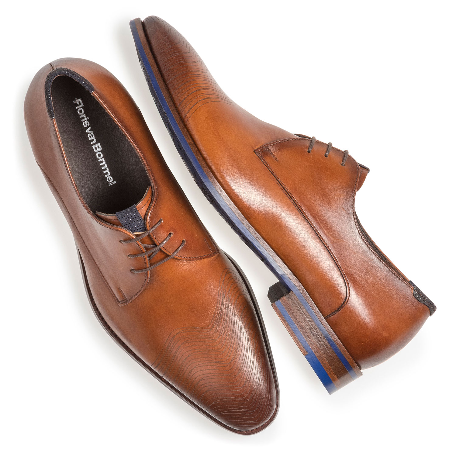 18288/00 - Dunkler cognacfarbener Kalbsleder-Schnürschuh 18288/00 - Dunkler cognacfarbener Kalbsleder-Schnürschuh