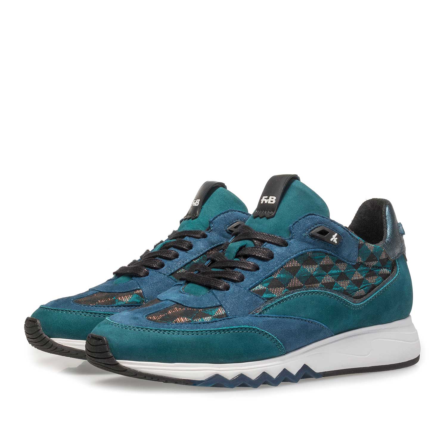 85289/02 - Grüner Wildleder-Sneaker mit Grafikprint 85289/02 - Grüner Wildleder-Sneaker mit Grafikprint