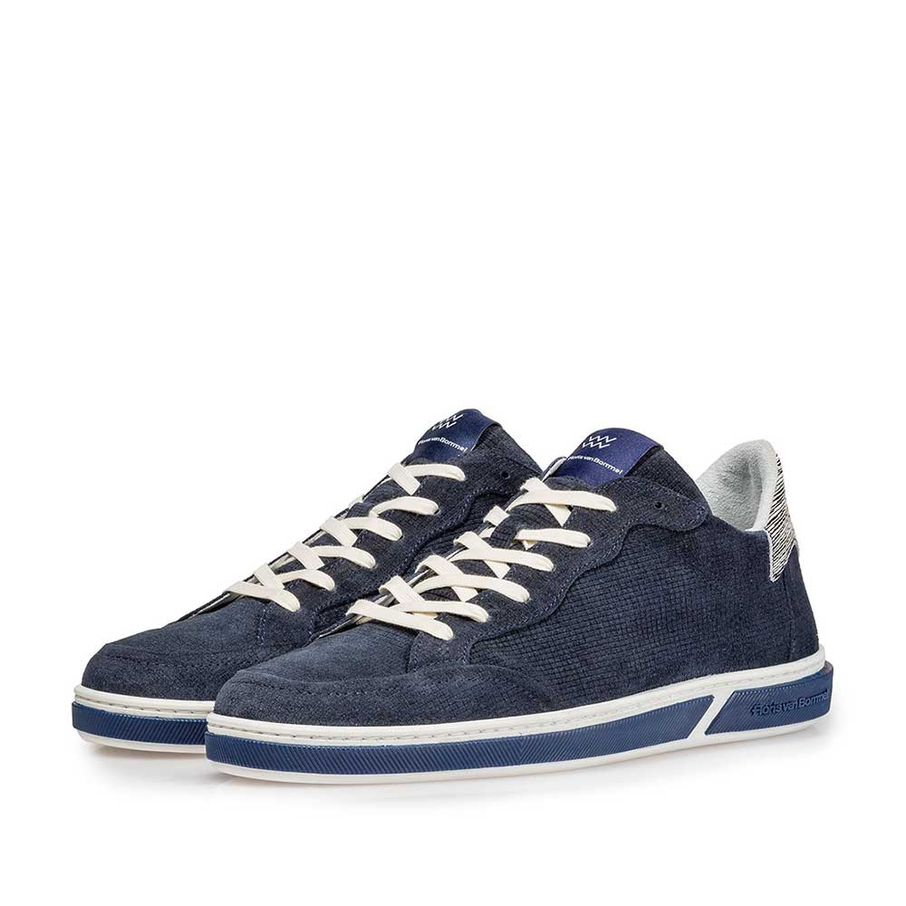 13350/11 - Dark blue suede leather lace shoe with print 13350/11 - Dark blue suede leather lace shoe with print