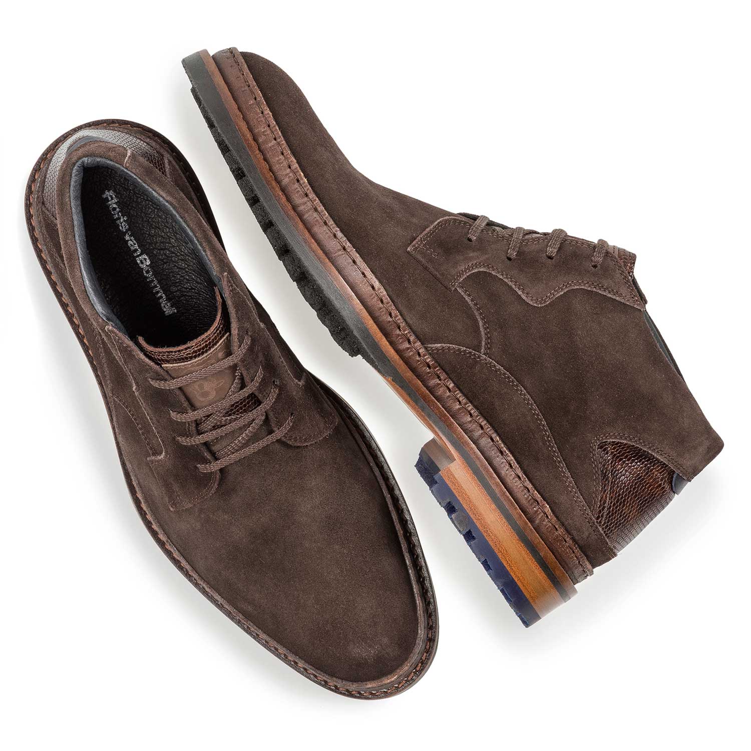 10509/03 - Dark brown suede lace boot 10509/03 - Dark brown suede lace boot