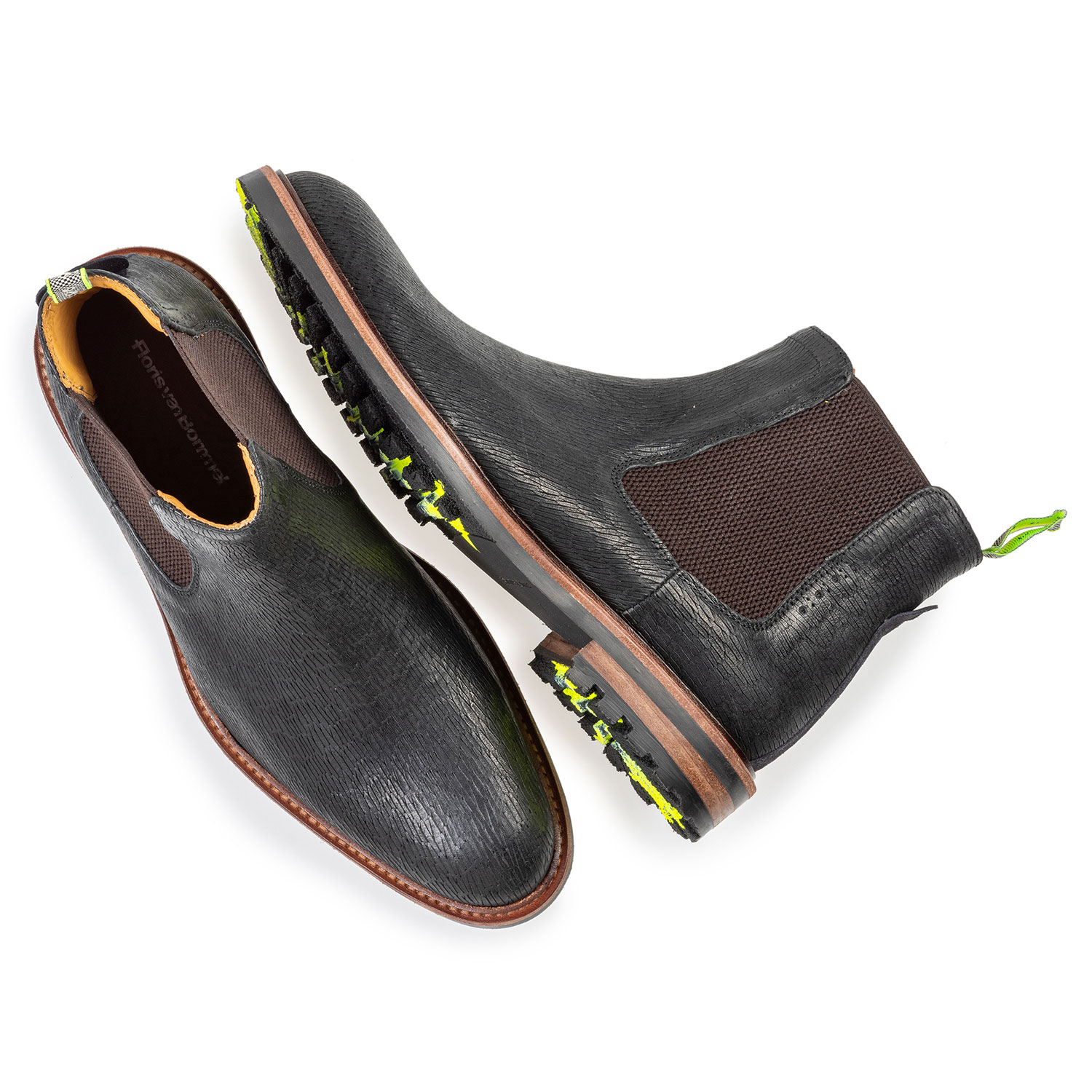 20093/01 - Chelsea boot black with print 20093/01 - Chelsea boot black with print