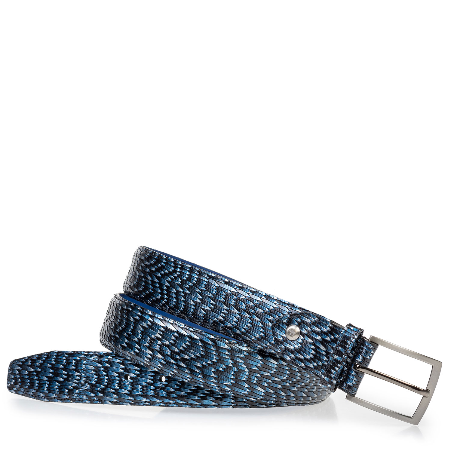 75203/12 - Leather belt metallic blue 75203/12 - Leather belt metallic blue