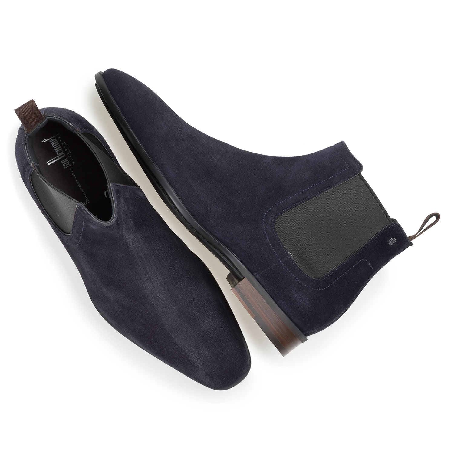 10342/01 - Dunkelblauer gewachster Chelsea Boot aus Wildleder 10342/01 - Dunkelblauer gewachster Chelsea Boot aus Wildleder