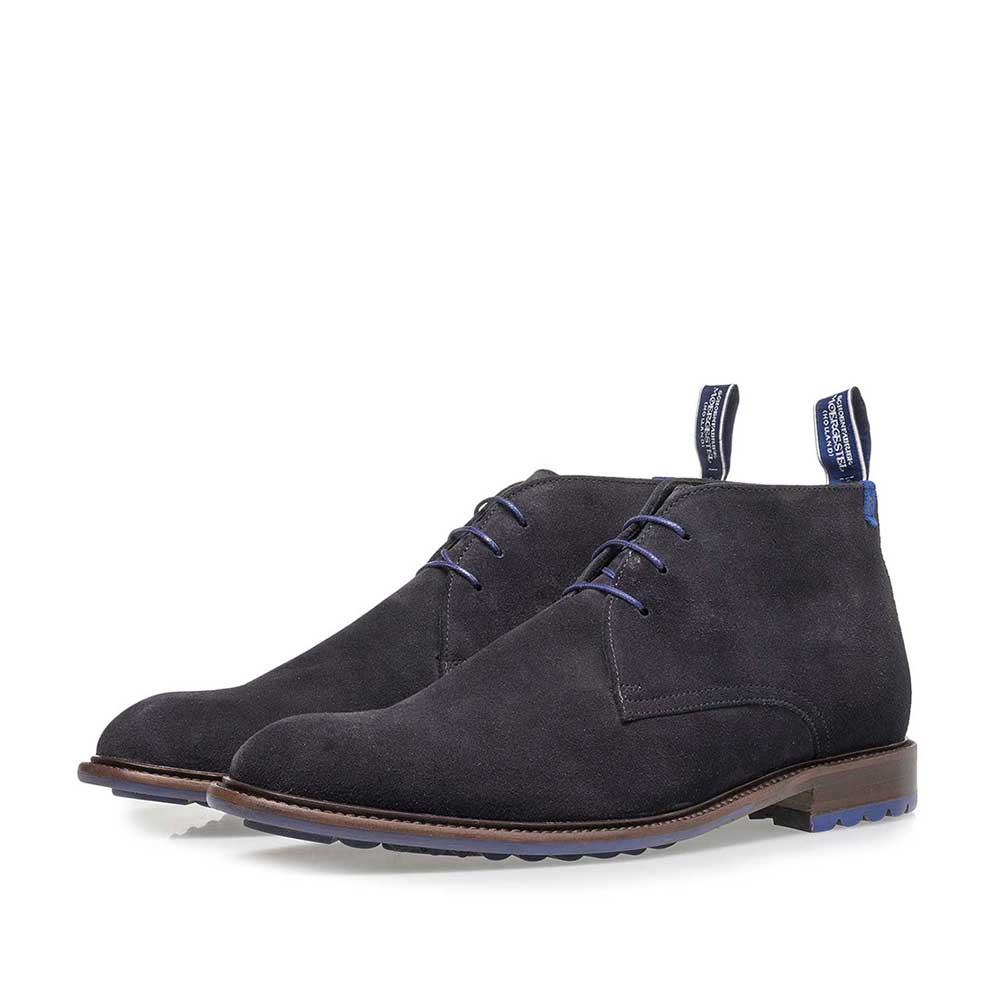 10203/16 - Dark blue suede leather lace shoe 10203/16 - Dark blue suede leather lace shoe