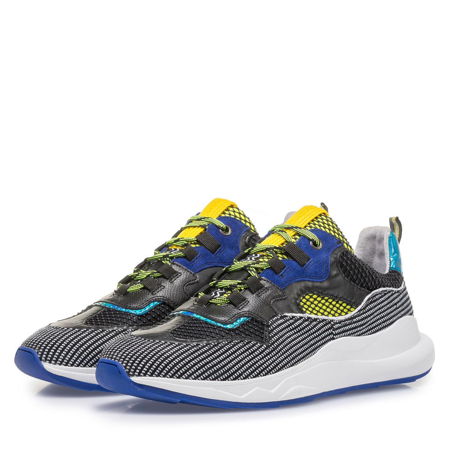 16268/00 - Blau-gelber Premium Wildleder-Sneaker 16268/00 - Blau-gelber Premium Wildleder-Sneaker