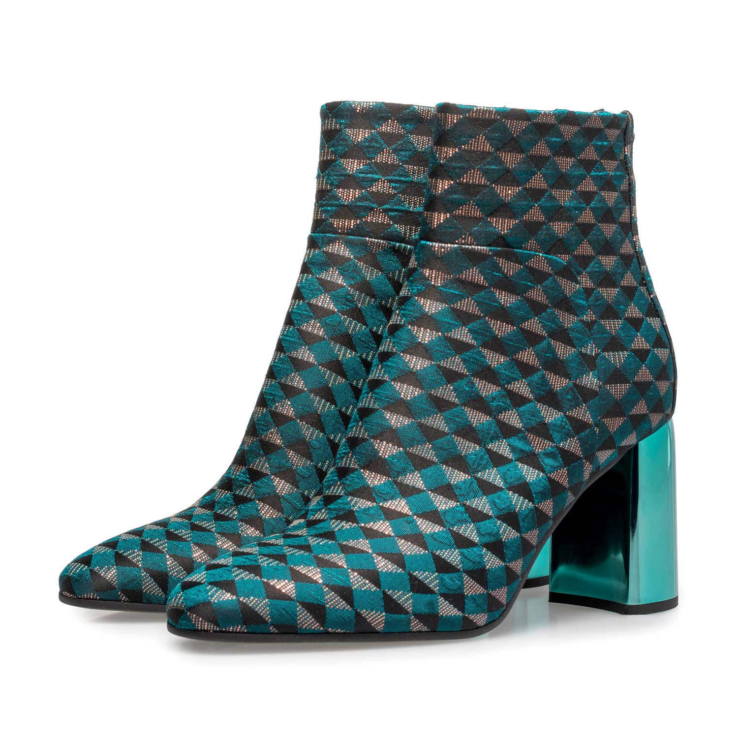 85624/07 - Green ankle boots with graphic print 85624/07 - Green ankle boots with graphic print
