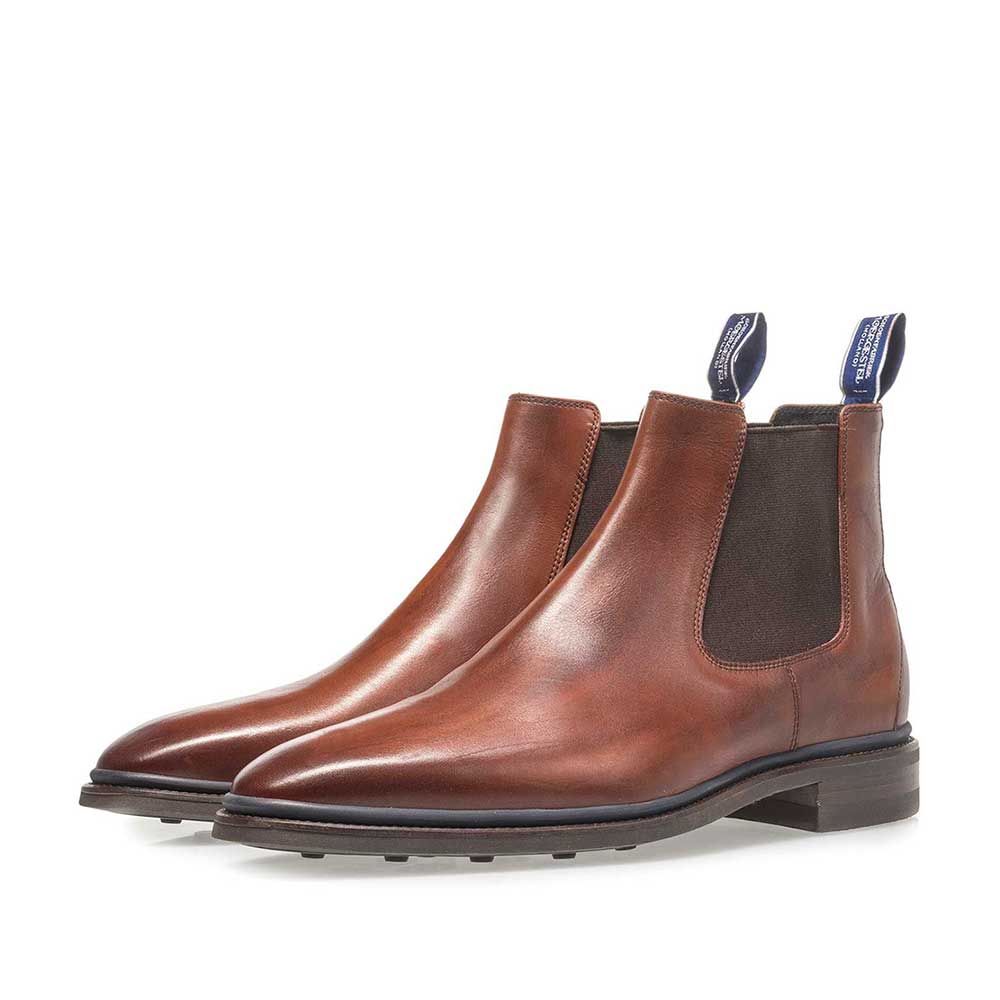 10669/01 - Dark cognac-coloured calf leather Chelsea boot 10669/01 - Dark cognac-coloured calf leather Chelsea boot