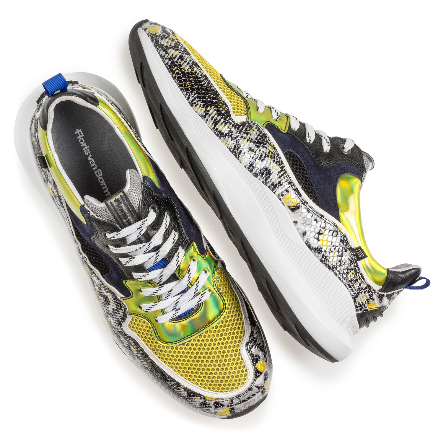 16269/23 - Mehrfarbiger Sneaker mit grau-gelbem Print 16269/23 - Mehrfarbiger Sneaker mit grau-gelbem Print