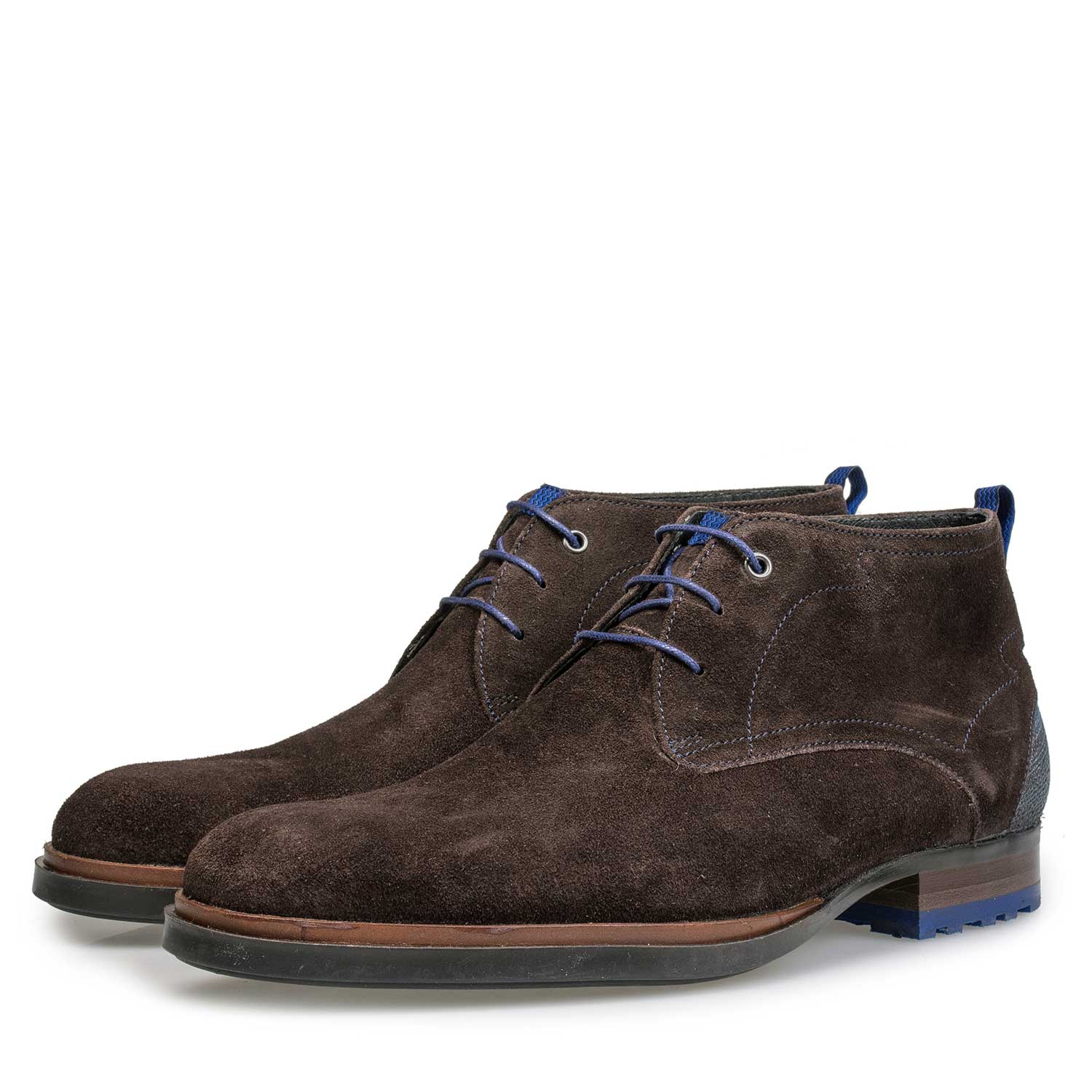 10947/11 - Dark brown calf’s suede leather lace boot 10947/11 - Dark brown calf’s suede leather lace boot