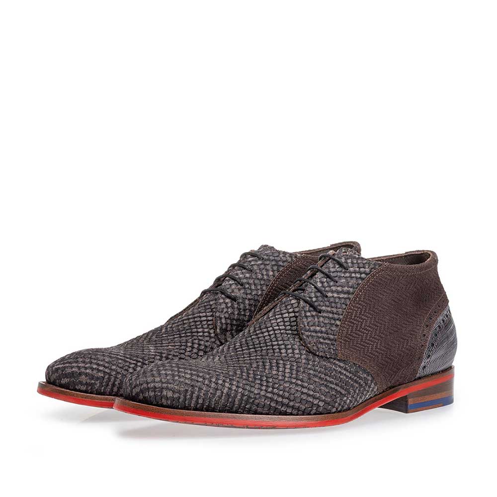 20109/08 - Lace boot grey with print 20109/08 - Lace boot grey with print