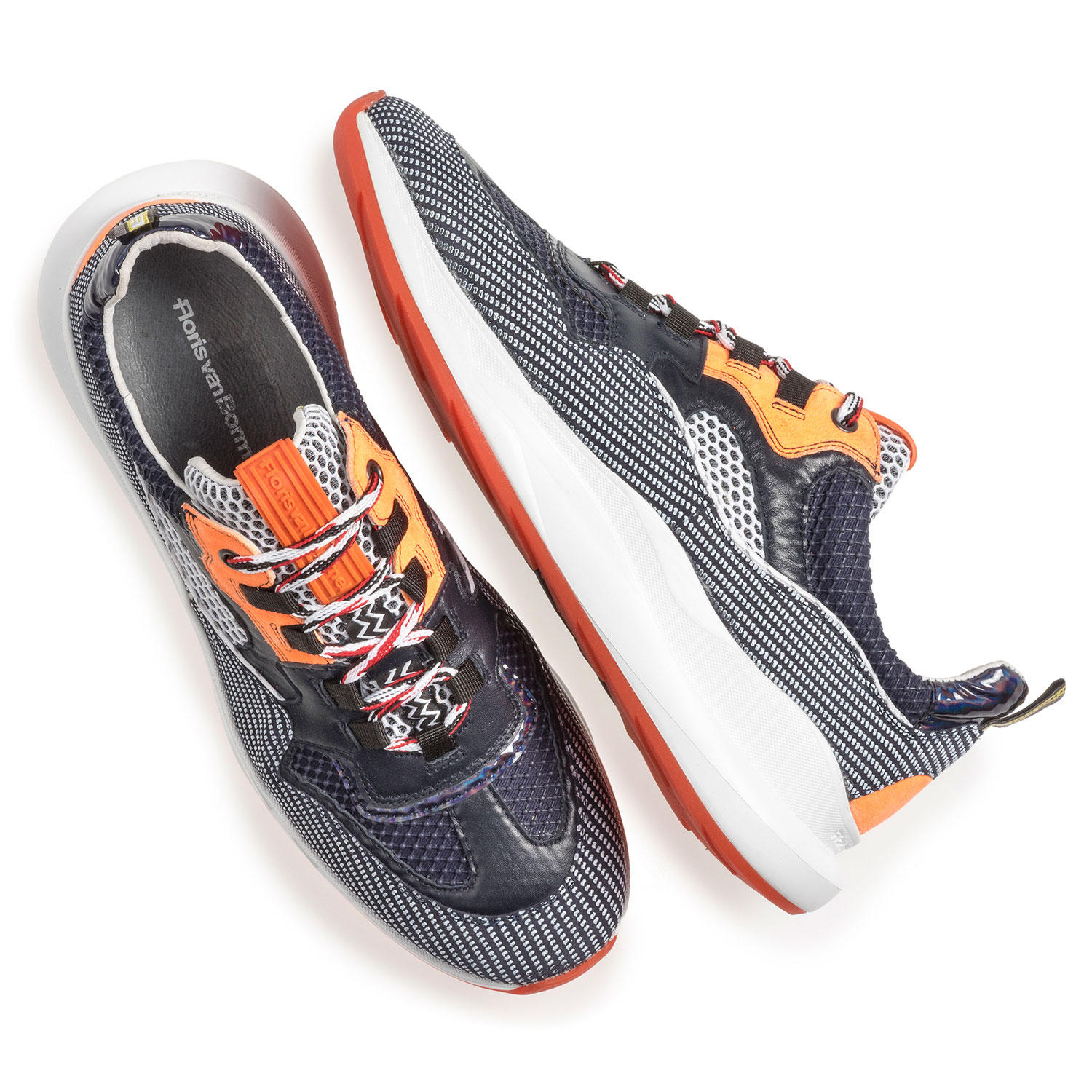 16268/01 - Orange-schwarzer Premium Wildleder-Sneaker 16268/01 - Orange-schwarzer Premium Wildleder-Sneaker