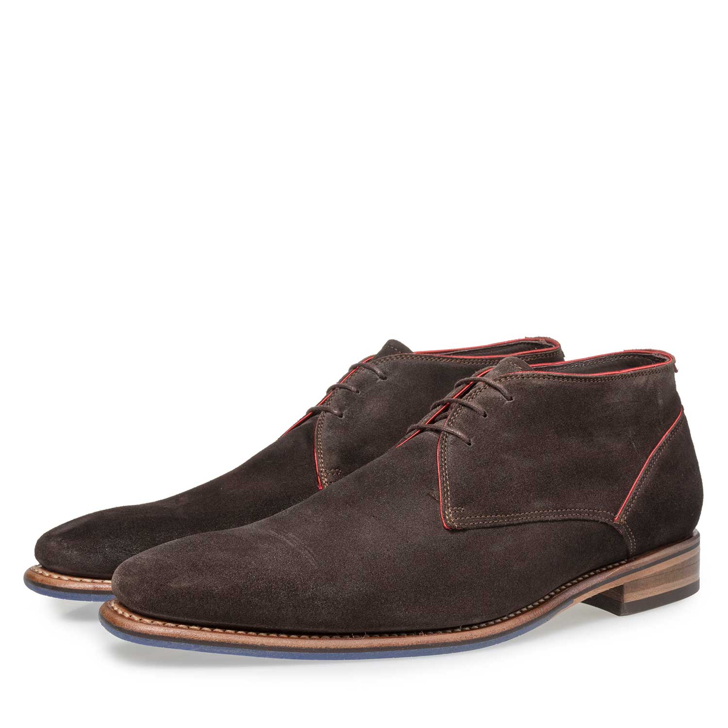 10673/13 - Dunkelbrauner Wildleder-Schnürstiefel 10673/13 - Dunkelbrauner Wildleder-Schnürstiefel