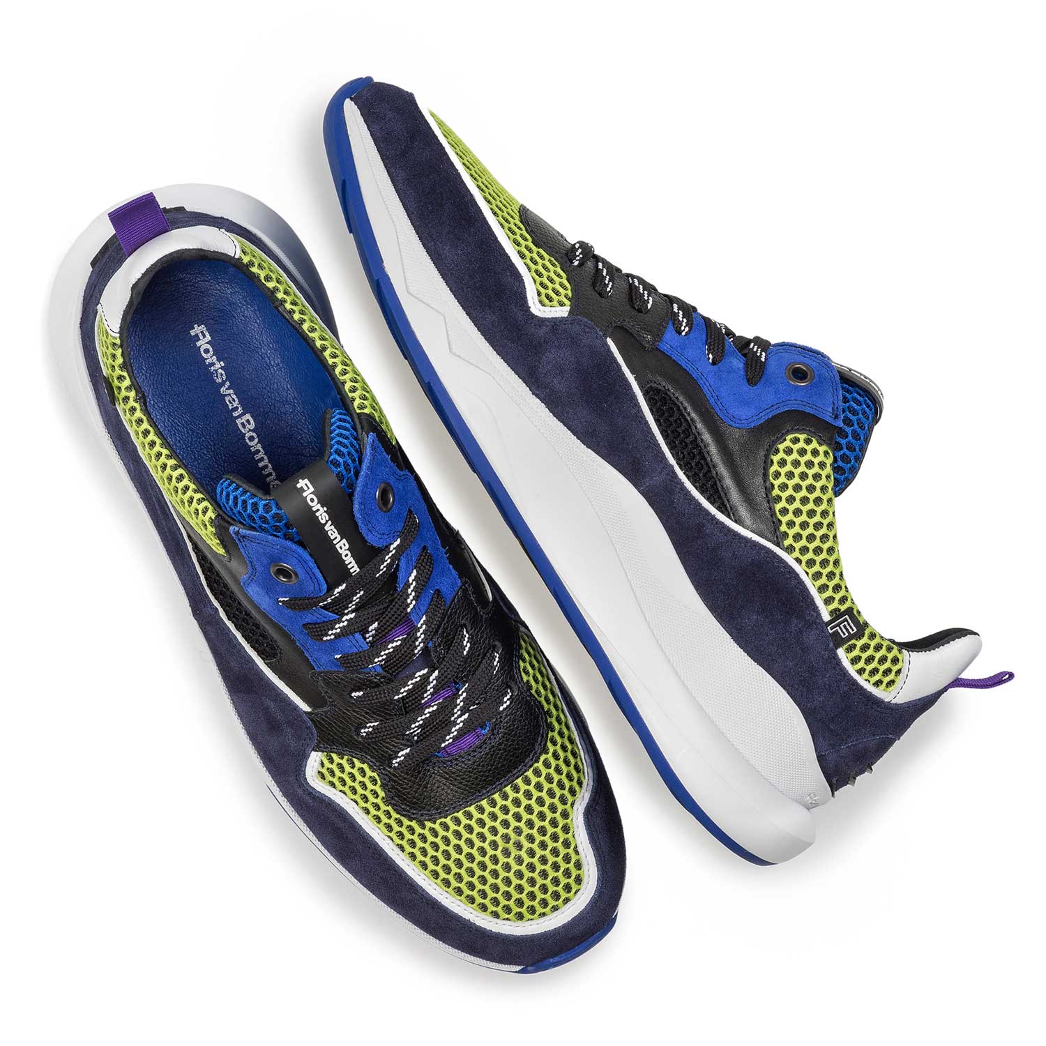 16269/06 - Dunkelblauer mehrfarbiger Wildleder-Sneaker 16269/06 - Dunkelblauer mehrfarbiger Wildleder-Sneaker