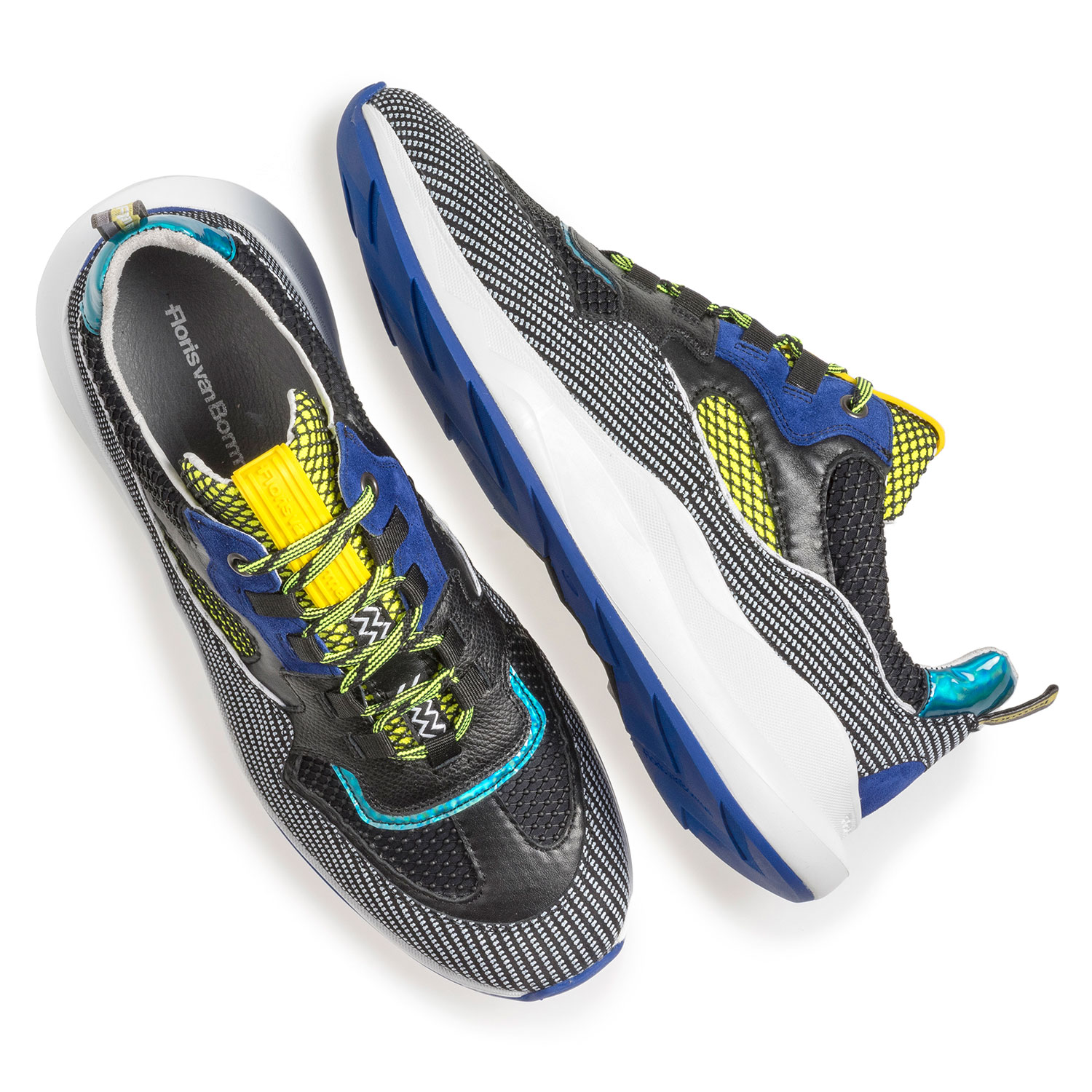 16268/00 - Blau-gelber Premium Wildleder-Sneaker 16268/00 - Blau-gelber Premium Wildleder-Sneaker