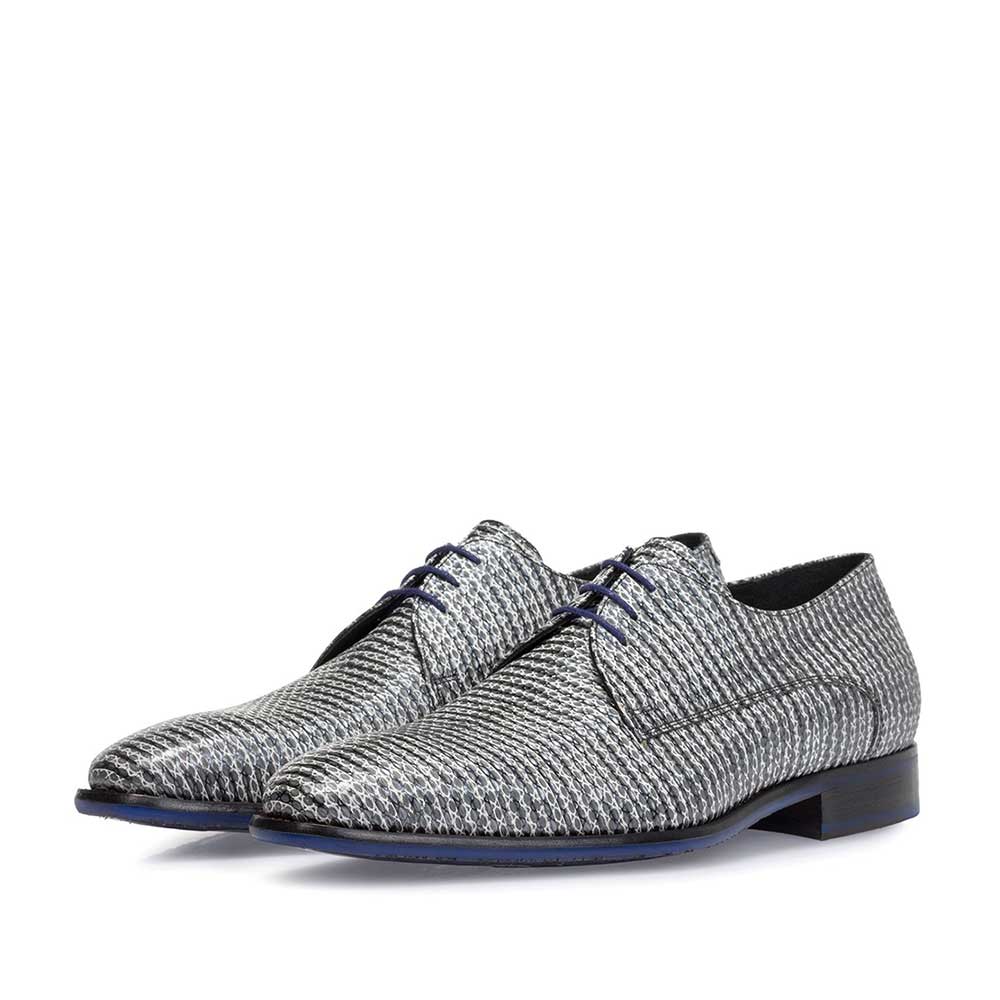 18147/02 - Lace shoe metallic with print grey 18147/02 - Lace shoe metallic with print grey