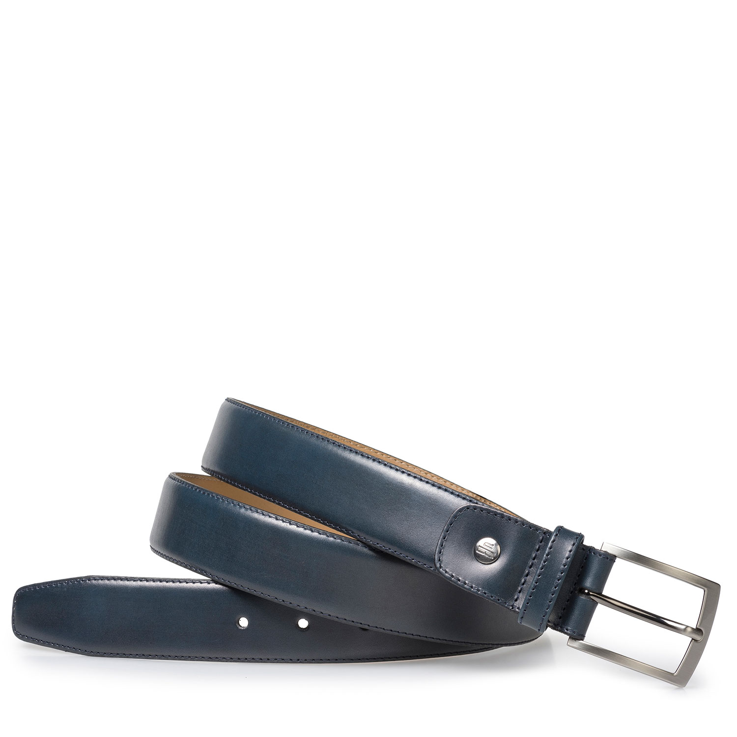 75076/39 - Blauer Kalbsledergürtel 75076/39 - Blauer Kalbsledergürtel