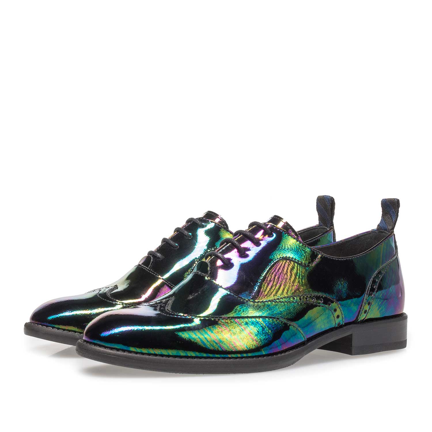 85812/00 - Multi-coloured patent leather lace shoe 85812/00 - Multi-coloured patent leather lace shoe