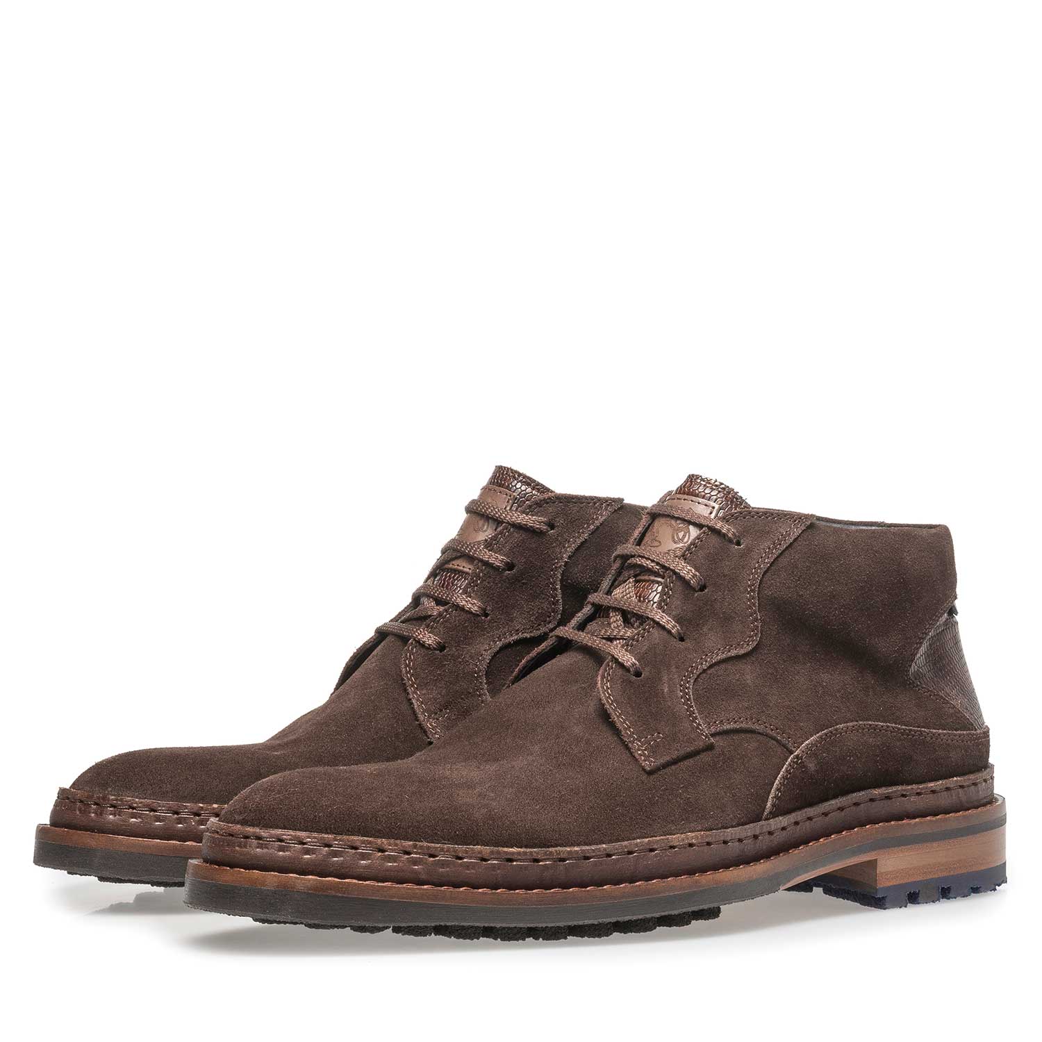 10509/03 - Dark brown suede lace boot 10509/03 - Dark brown suede lace boot