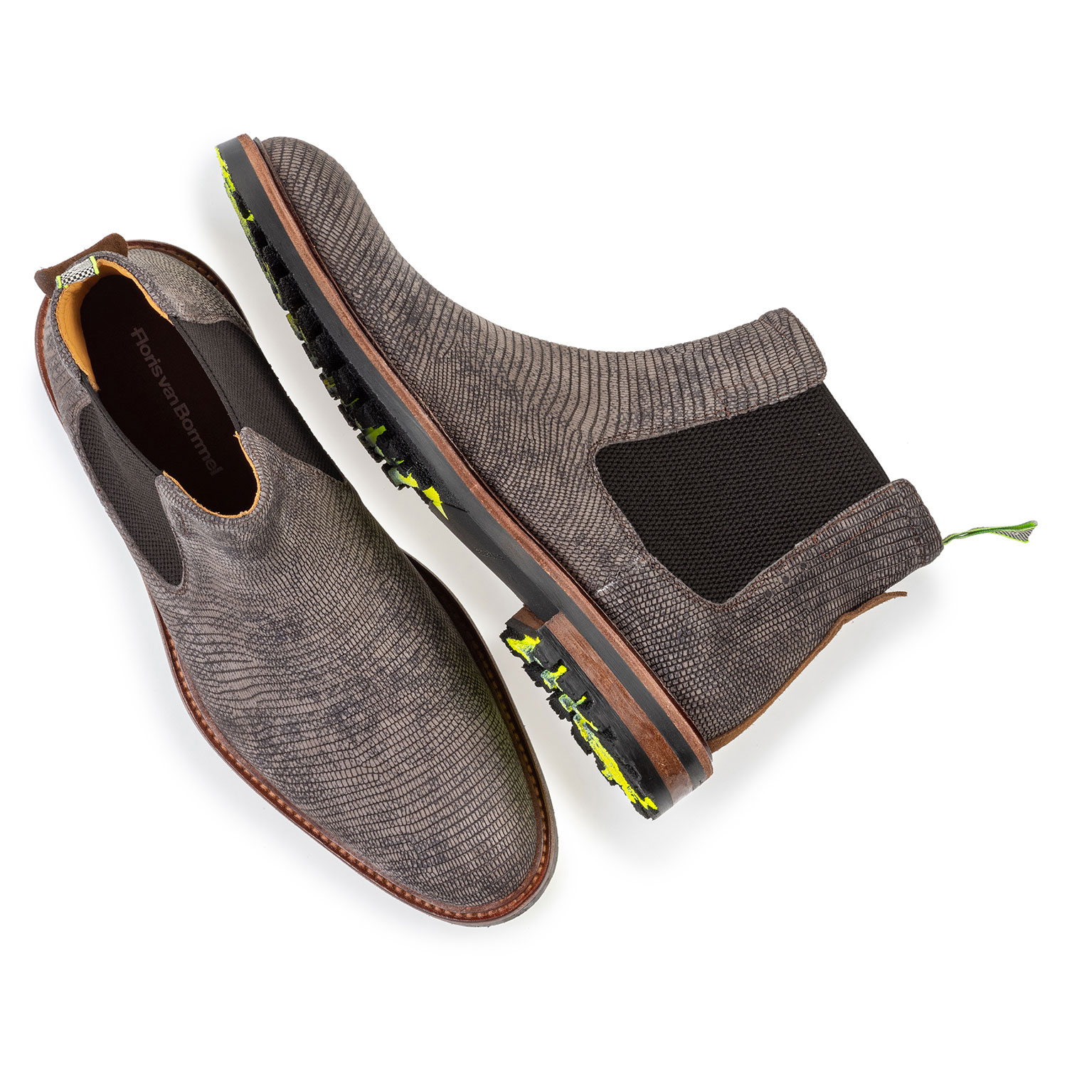20093/09 - Chelsea boot with lizard print grey 20093/09 - Chelsea boot with lizard print grey