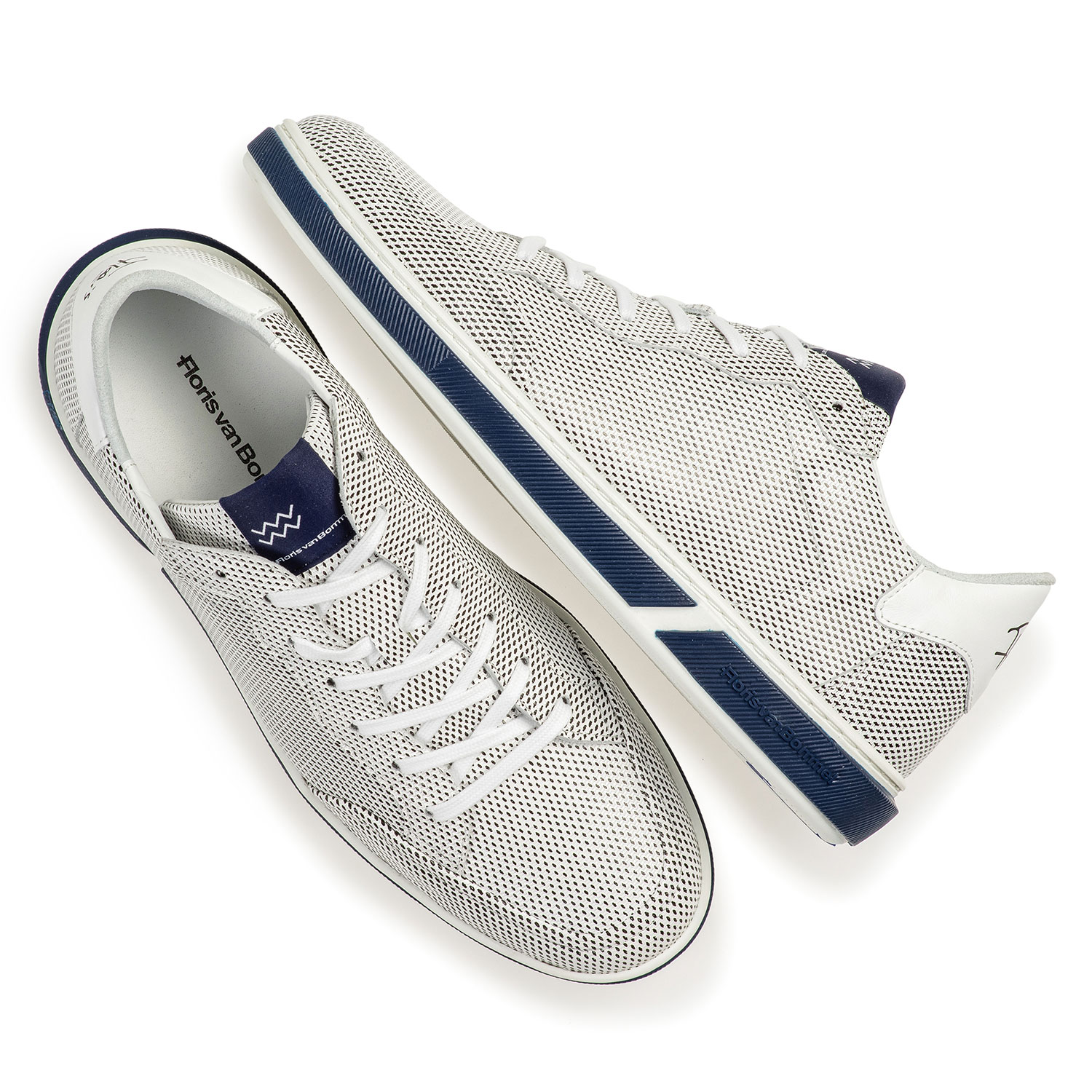 13350/08 - White calf leather lace shoe with print 13350/08 - White calf leather lace shoe with print