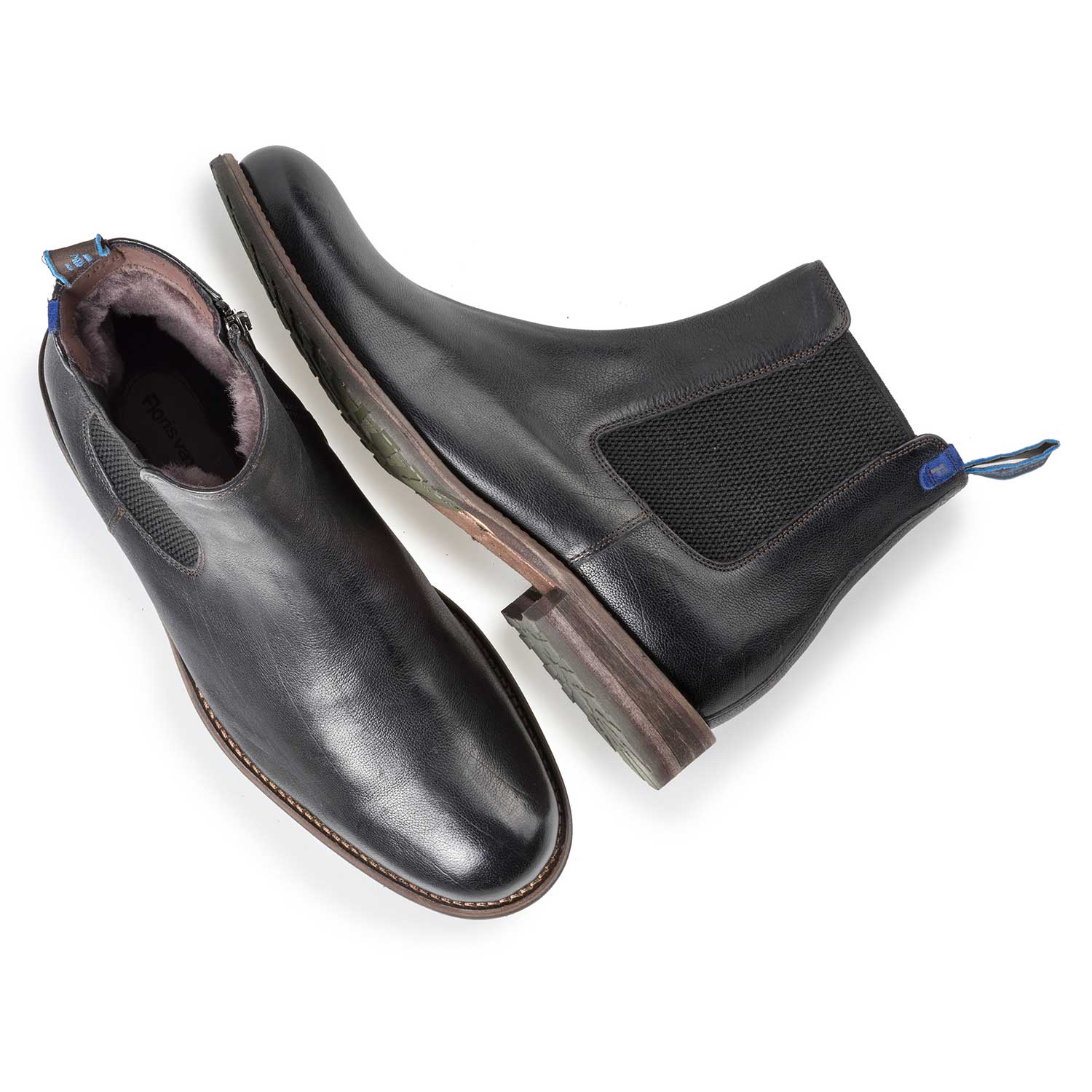 10289/01 - Black wool lined leather Chelsea boot 10289/01 - Black wool lined leather Chelsea boot