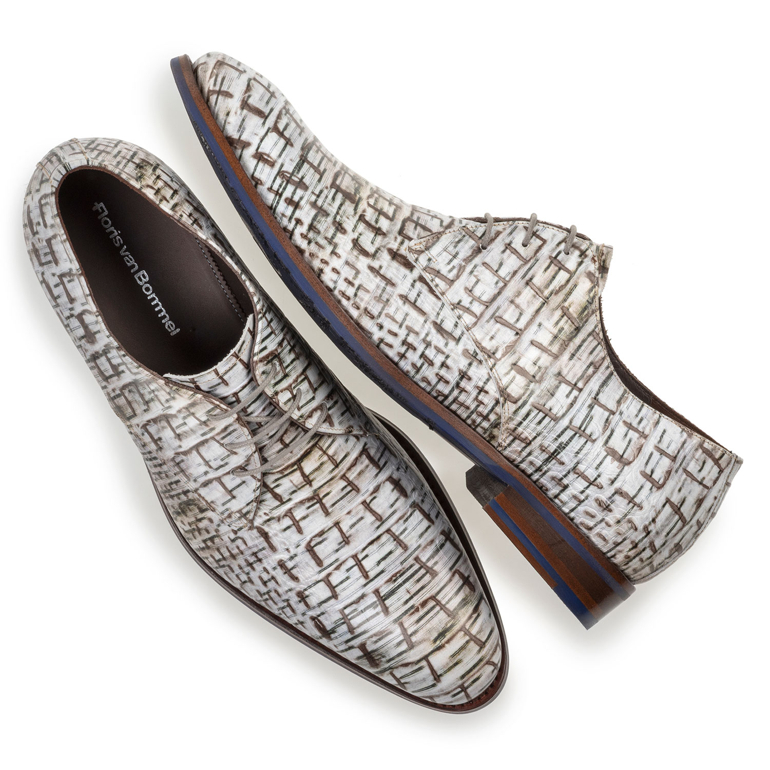 18089/02 - Schnürschuh mit Print cremeweiß 18089/02 - Schnürschuh mit Print cremeweiß