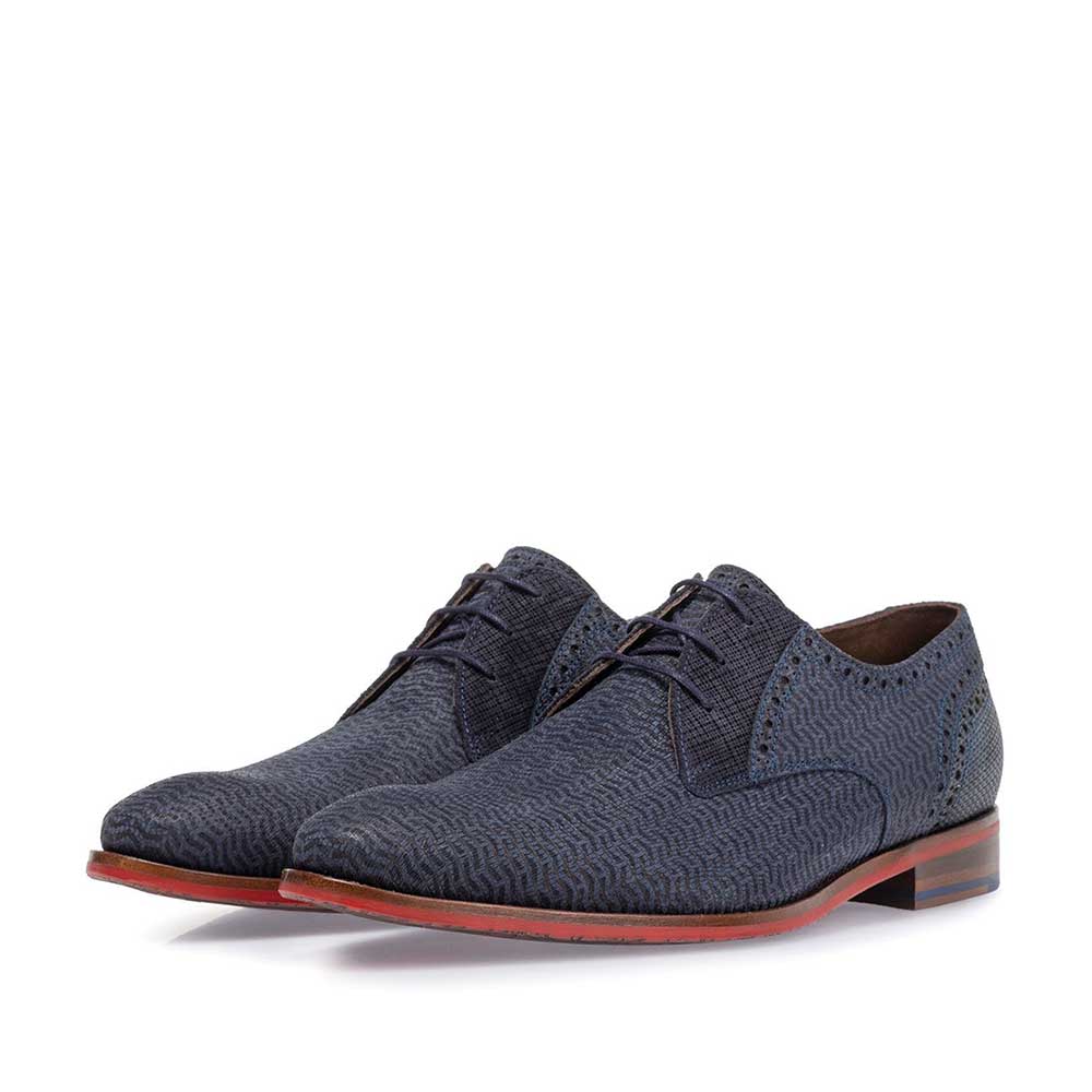 18107/26 - Schnürschuh Nubukleder blau 18107/26 - Schnürschuh Nubukleder blau
