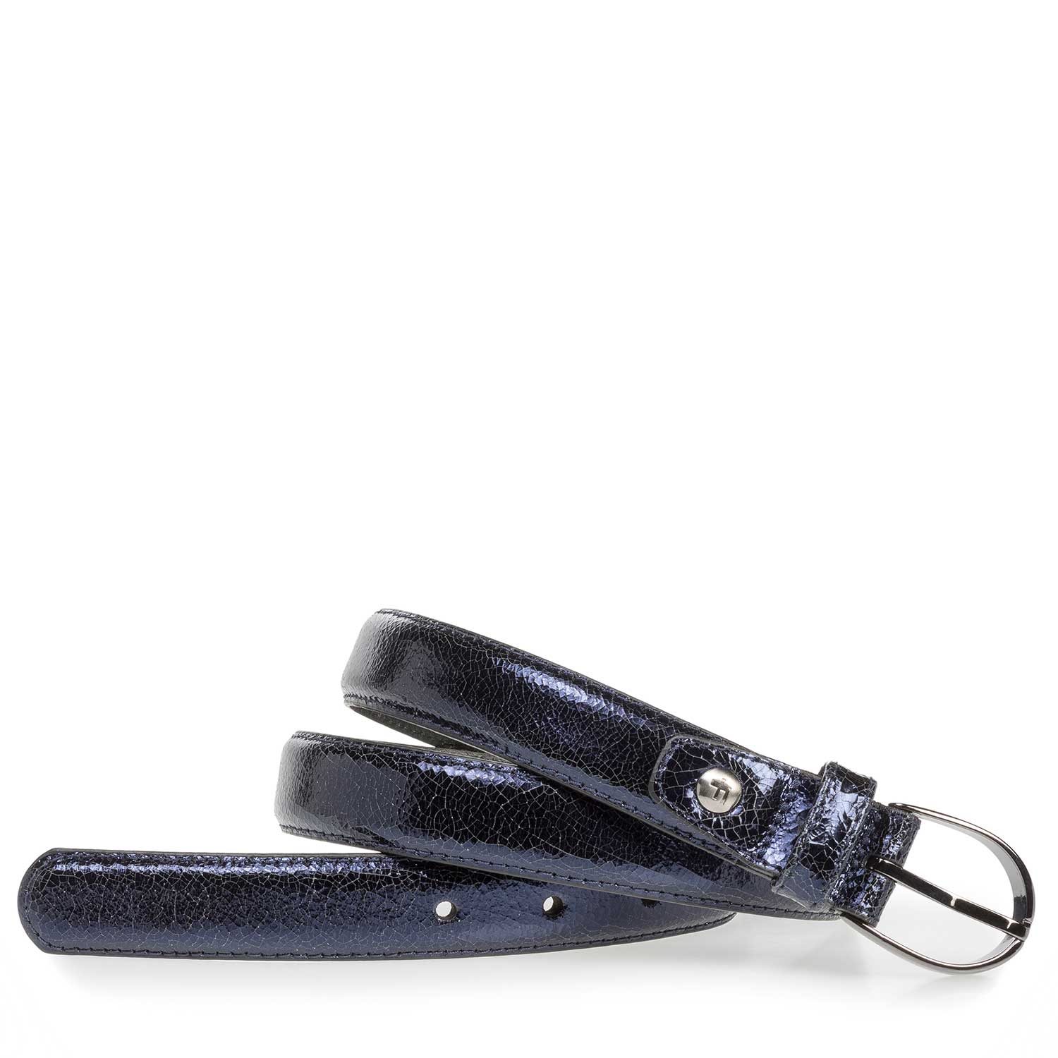 75813/48 - Dark blue leather belt with metallic print 75813/48 - Dark blue leather belt with metallic print