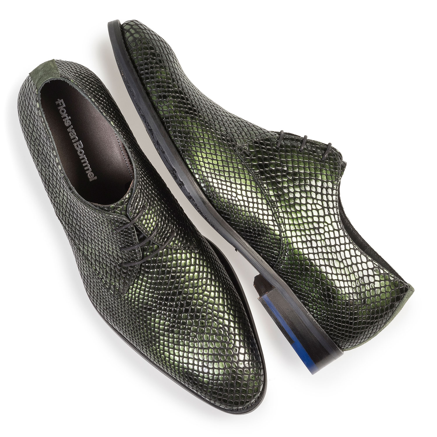 18293/02 - Grüner Lackleder-Schnürschuh mit Print 18293/02 - Grüner Lackleder-Schnürschuh mit Print