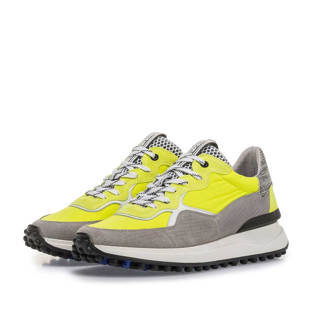 16303/10 - Grau-gelber Premium Wildleder-Sneaker 16303/10 - Grau-gelber Premium Wildleder-Sneaker