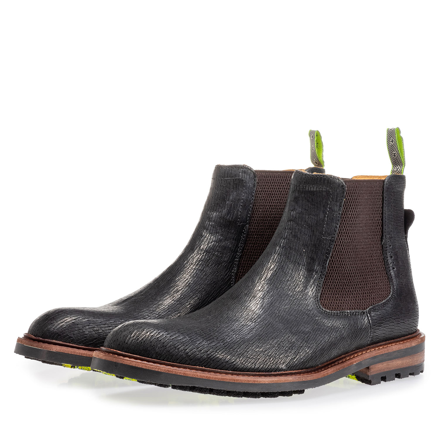 20093/01 - Chelsea boot black with print 20093/01 - Chelsea boot black with print