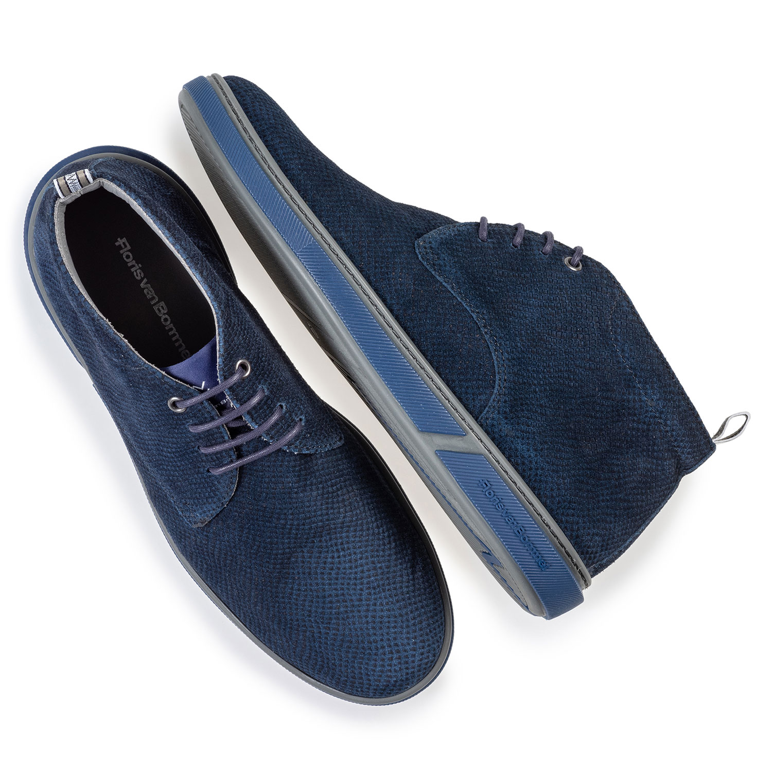 20350/16 - Schnürstiefel blau mit Print 20350/16 - Schnürstiefel blau mit Print