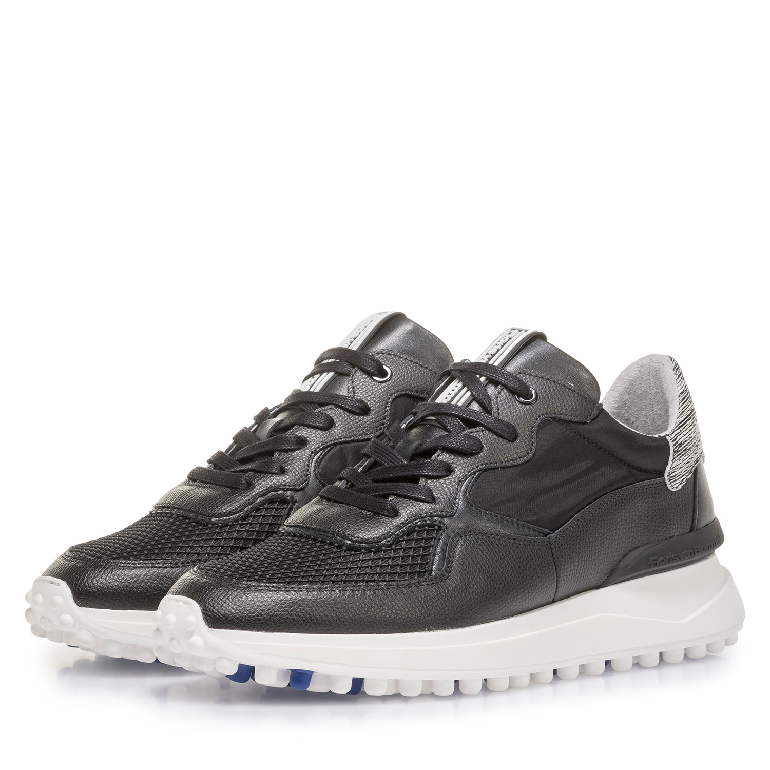 16301/13 - Schwarzer Leder-Sneaker mit Print 16301/13 - Schwarzer Leder-Sneaker mit Print