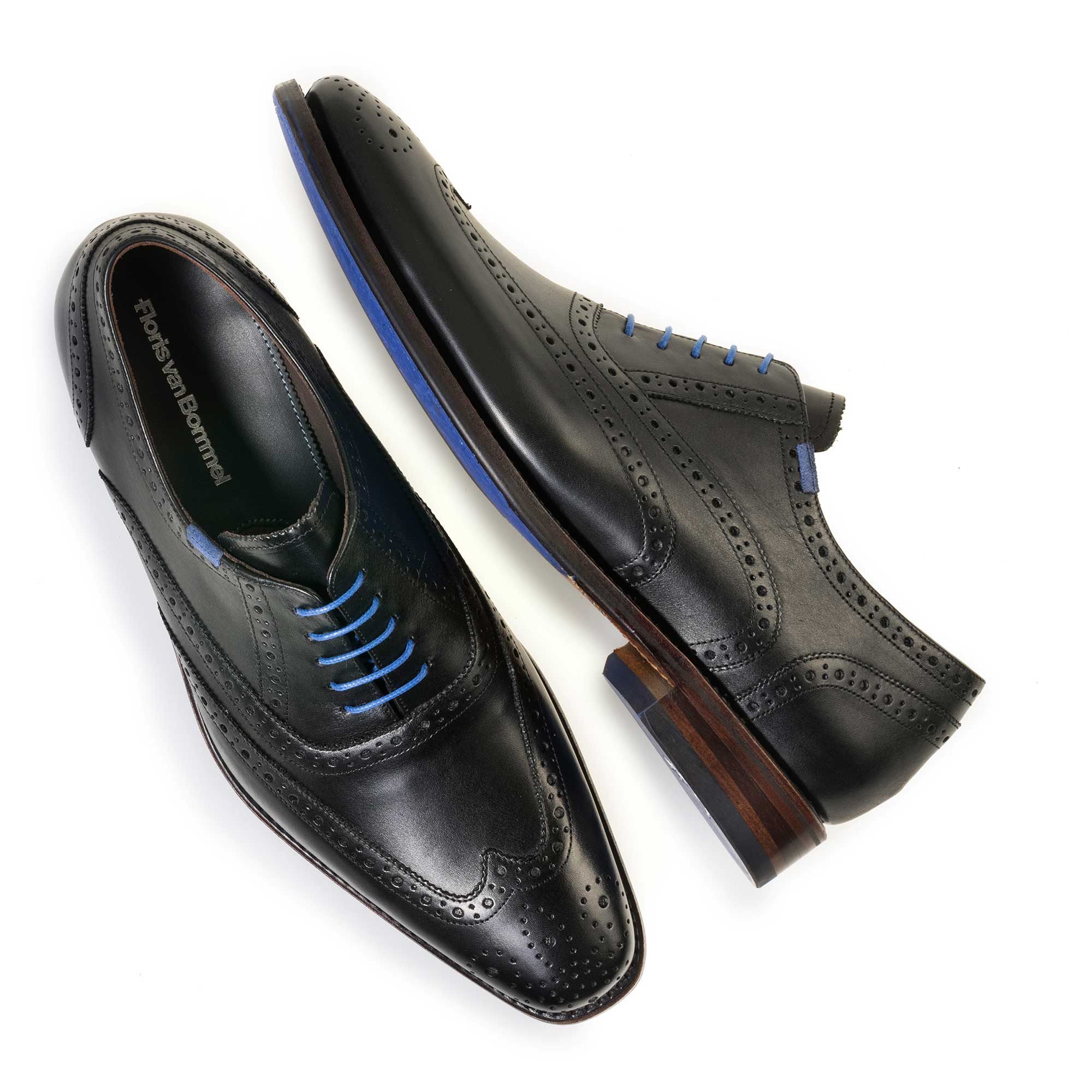 19470/01 - Schwarzer Brogue Kalbsleder Schnürschuh 19470/01 - Schwarzer Brogue Kalbsleder Schnürschuh