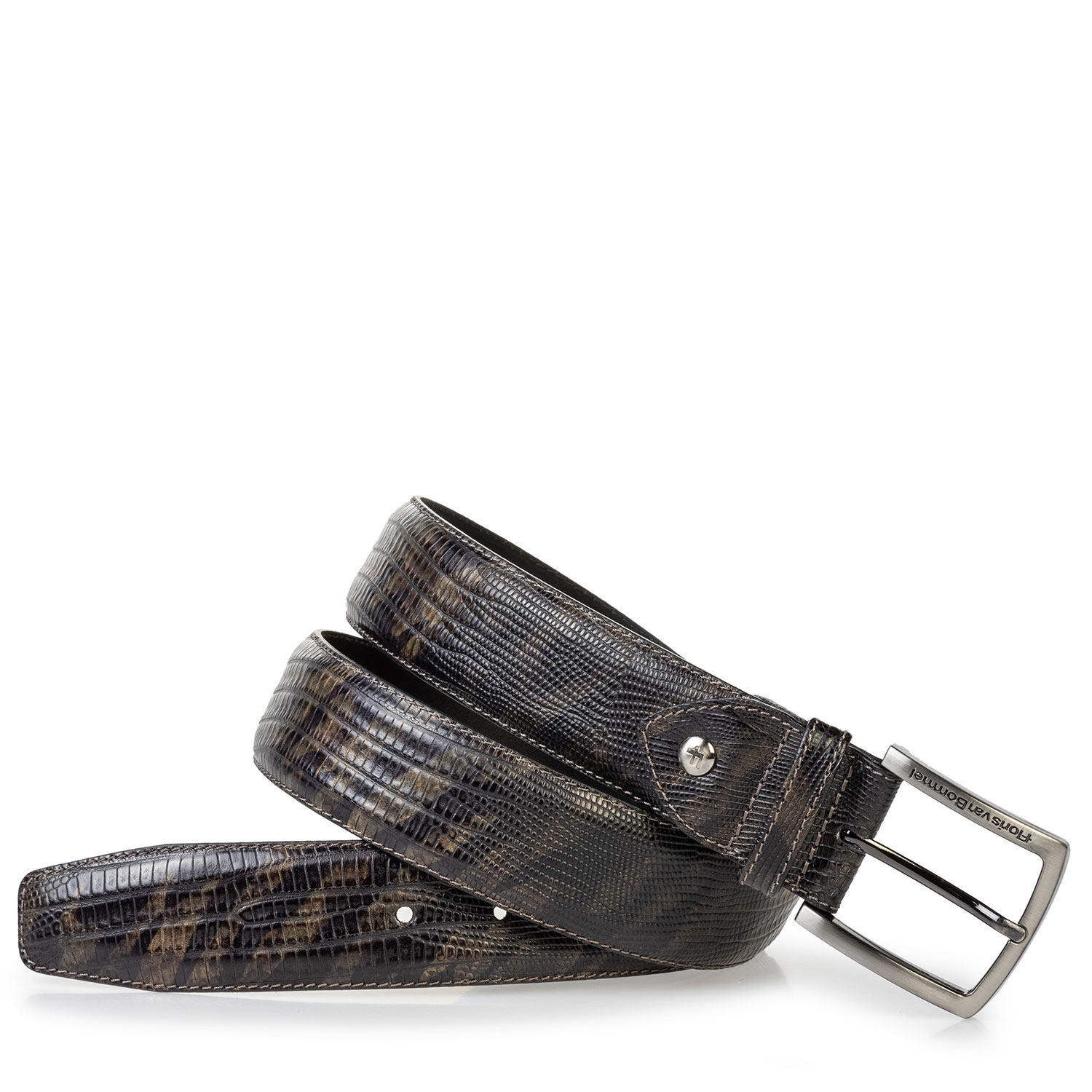 75202/75 - Leather belt lizard print green 75202/75 - Leather belt lizard print green